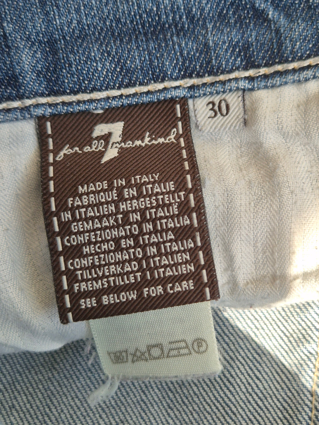 7 For All Mankind Straight Leg Jeans W30, Denimblau, Guter Zustand