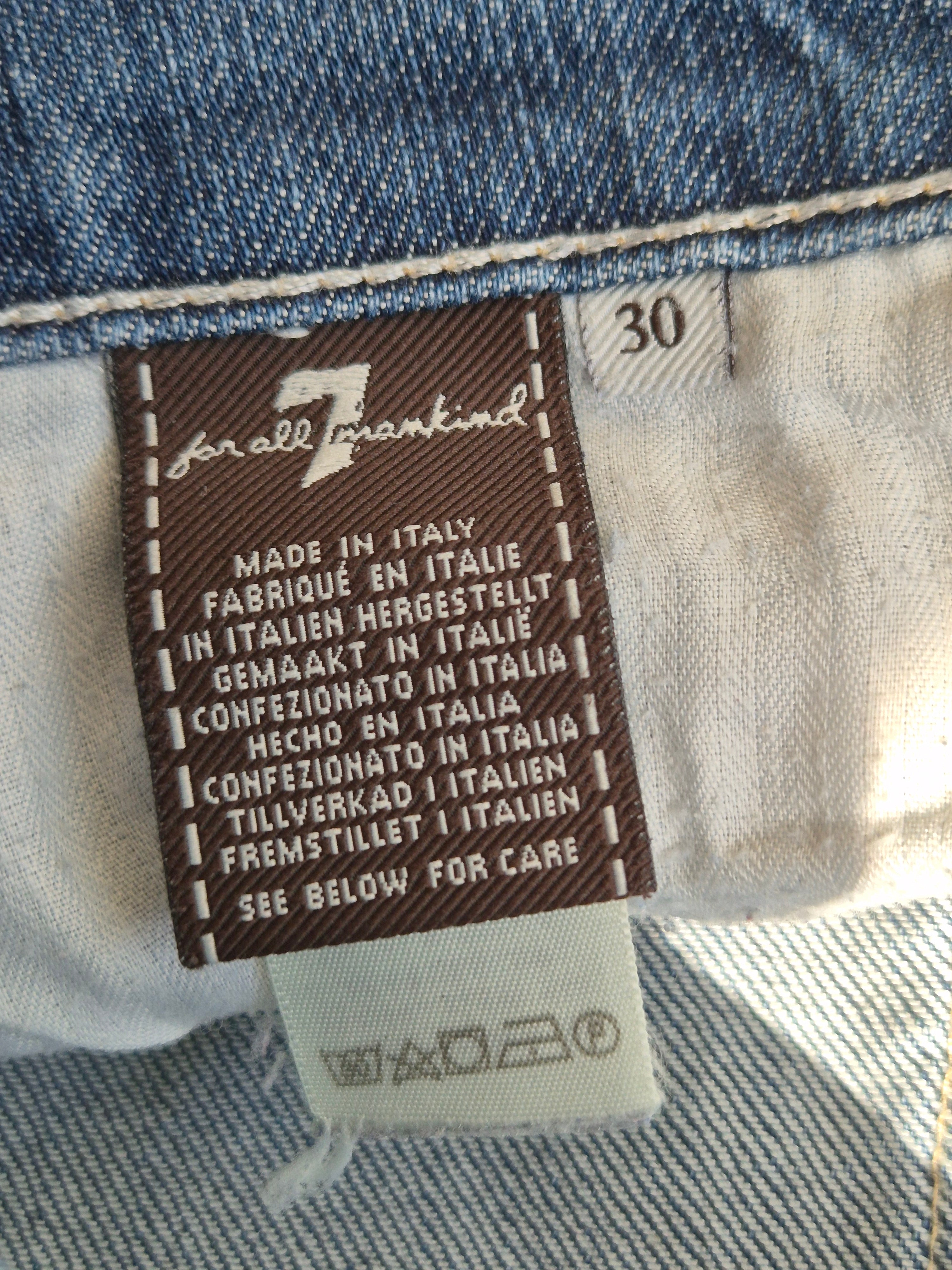 7 For All Mankind Straight Leg Jeans W30, Denimblau, Guter Zustand
