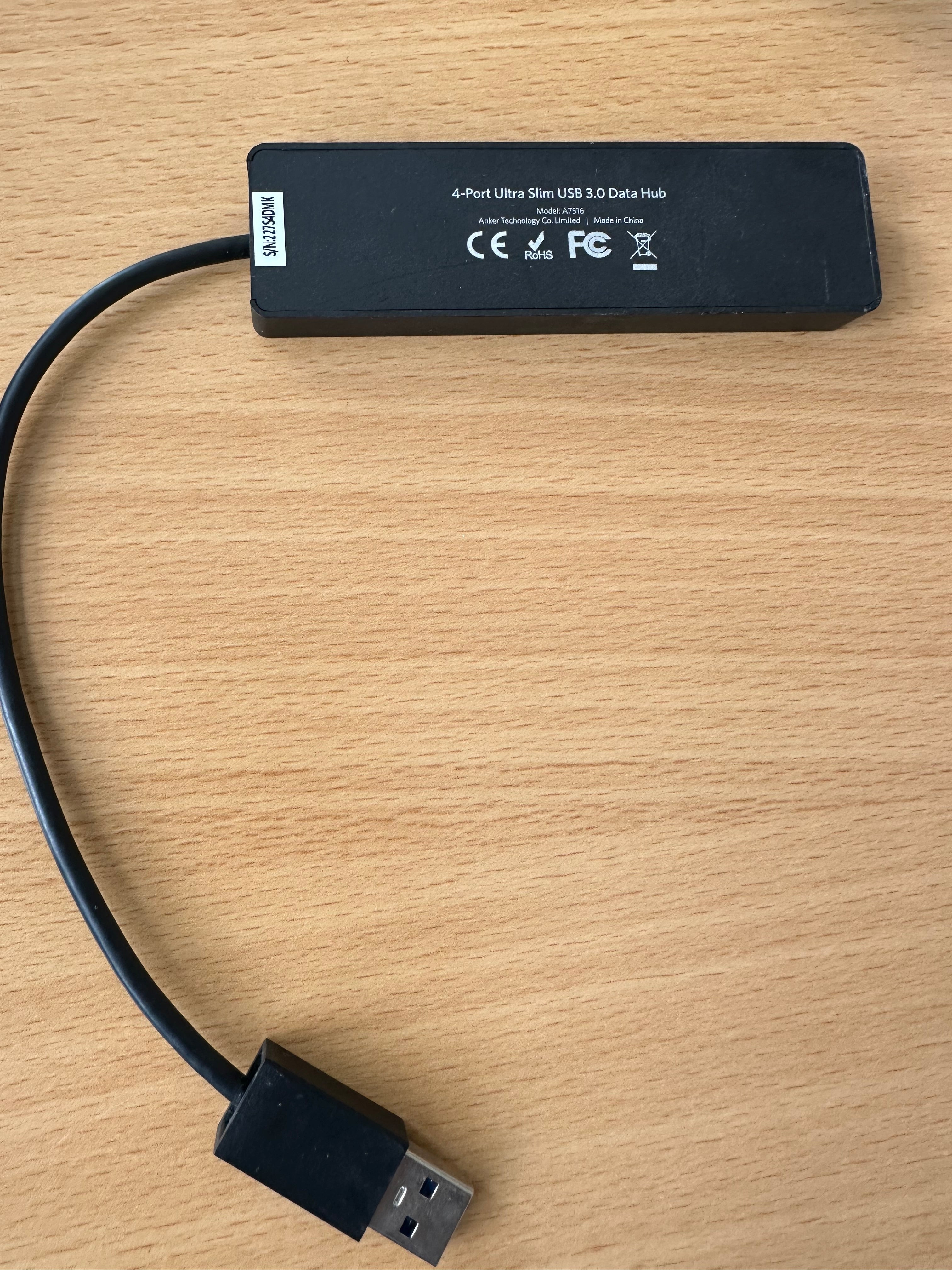 Anker 4-Port USB 3.0 Hub (A7516), ultra-slim, Schwarz, sehr guter Zustand