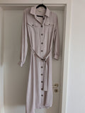 Koil Maxi Shirt Dress, Light Taupe, 38 FR, Linen Blend, Like New