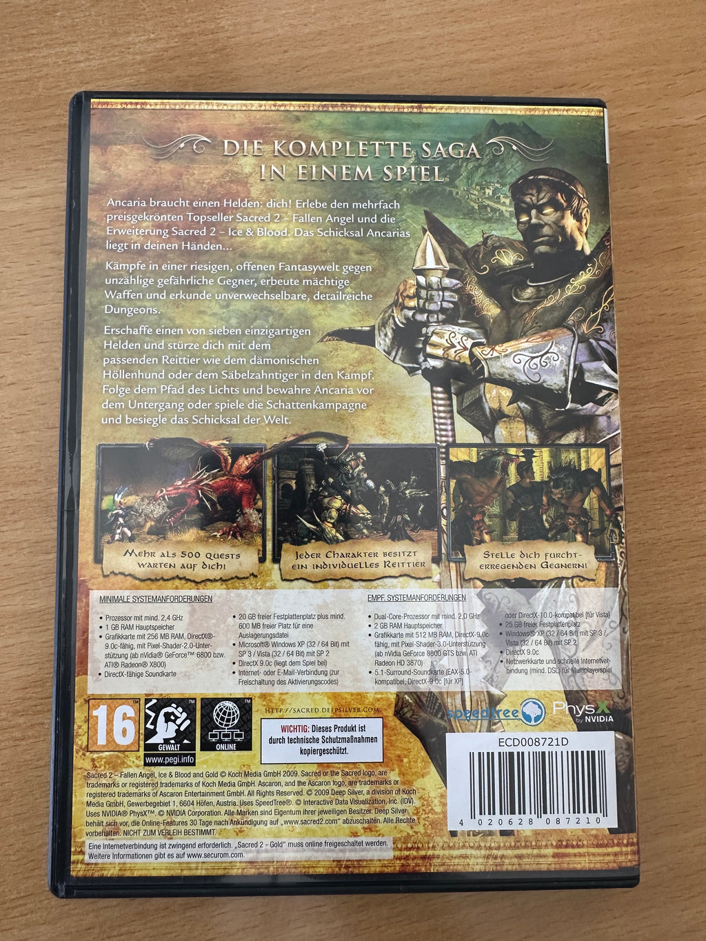 Sacred 2 Gold Edition PC DVD (Fallen Angel + Ice & Blood) komplett – gut