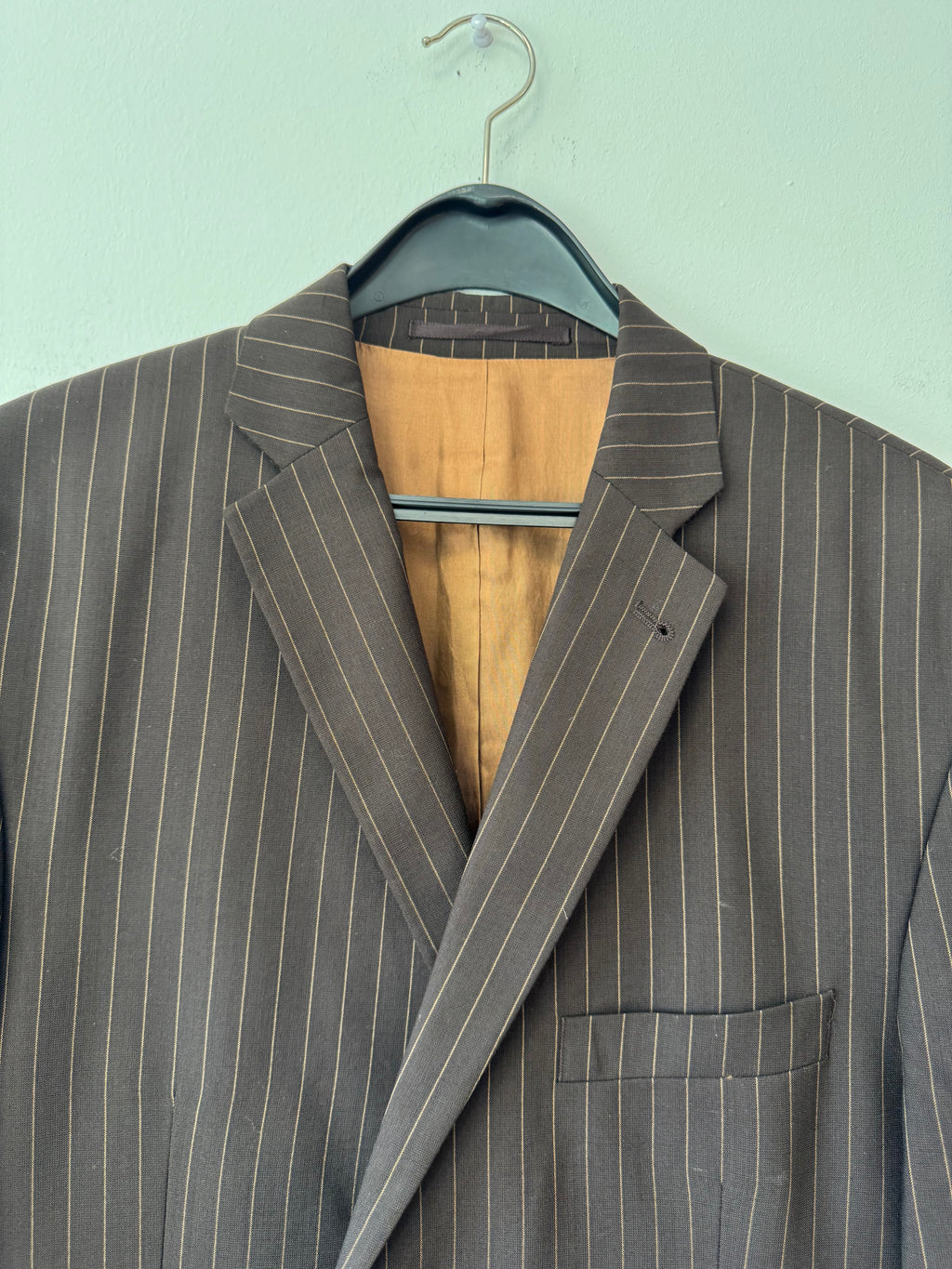Brown Pinstripe Angelo Litrico Blazer, XL, Good Condition
