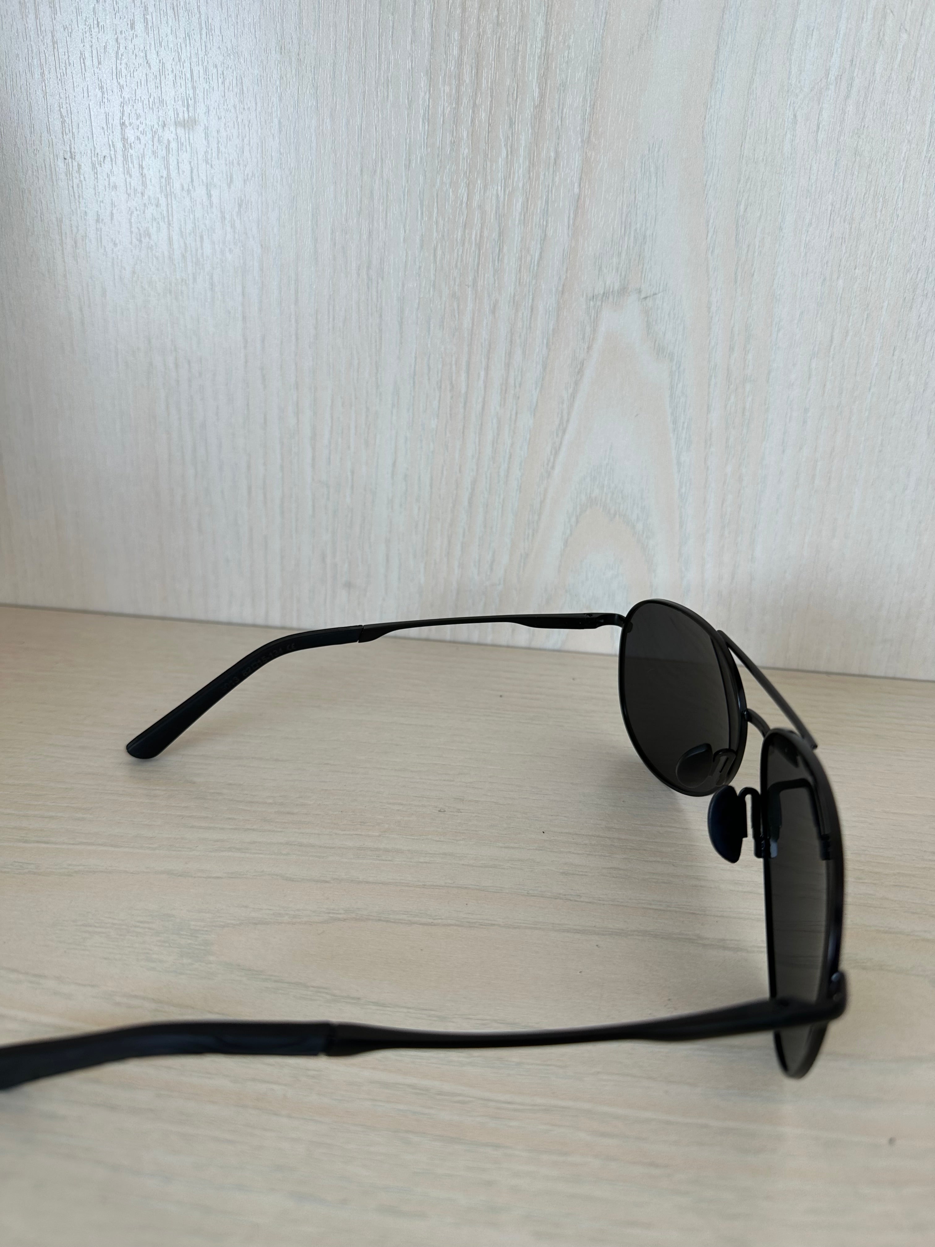 DXRPO Aviator Sonnenbrille Schwarz UV400 58mm Unisex Wie Neu mit Etui