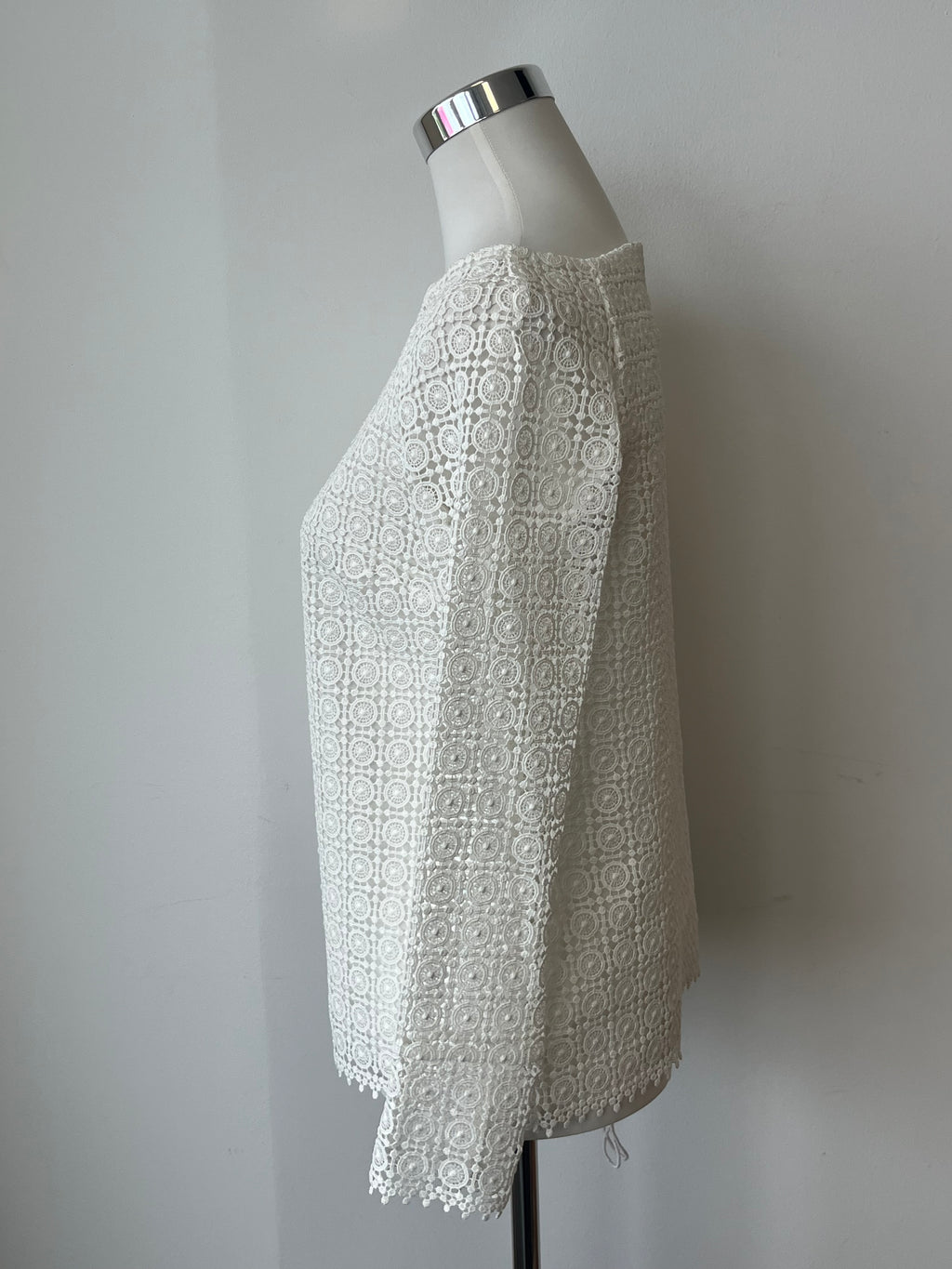 Massimo Dutti Guipure Lace Blouse | EU 36 | Ivory | Geometric | Very Good