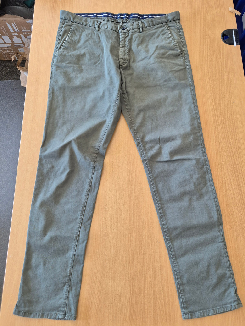 Massimo Dutti Slim Fit Chino – Khaki, Gr. 46 (US 36), Gebraucht