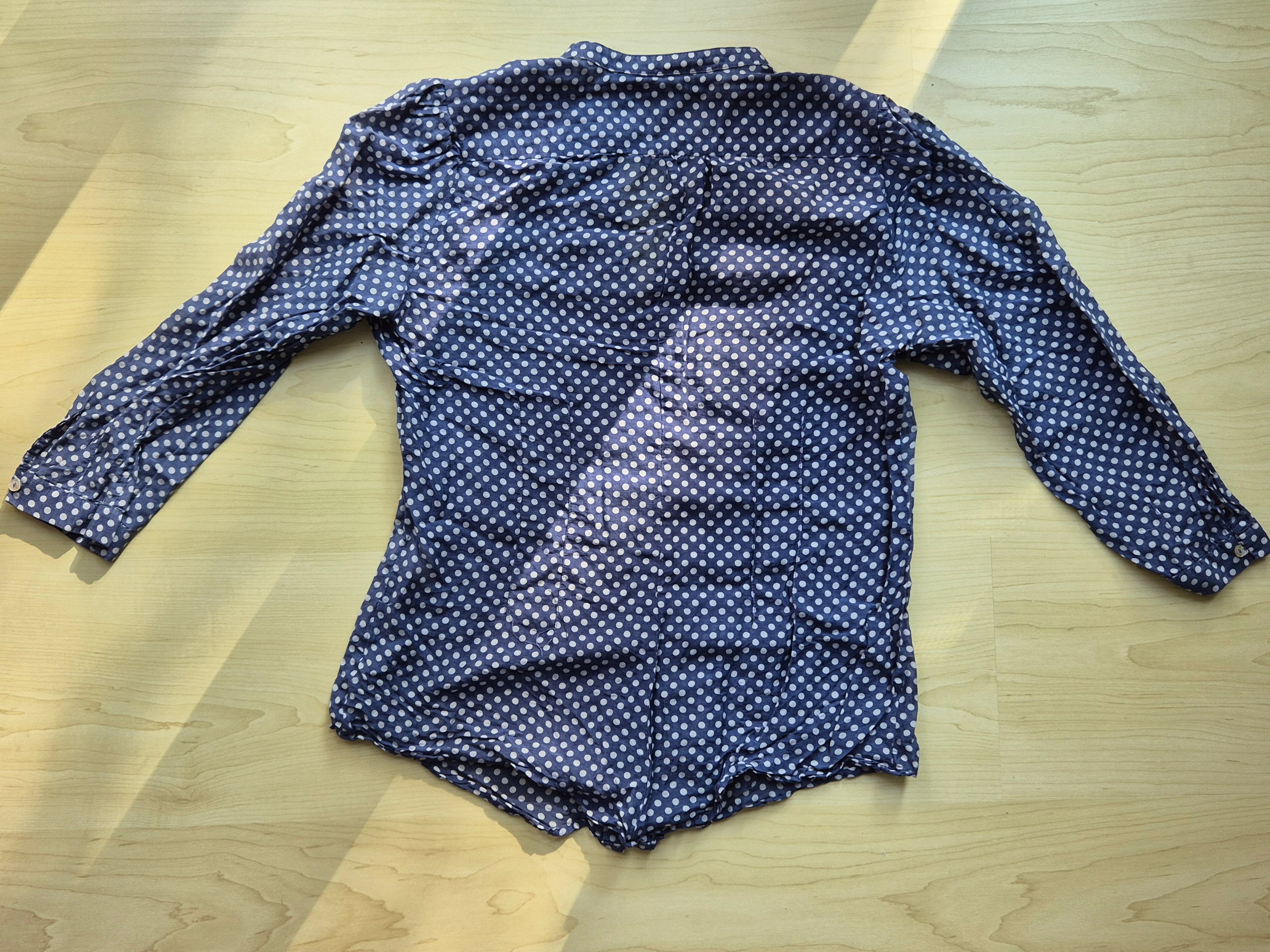 Zara Woman Blouse | Size S | Blue & White Polka Dots | Good Condition