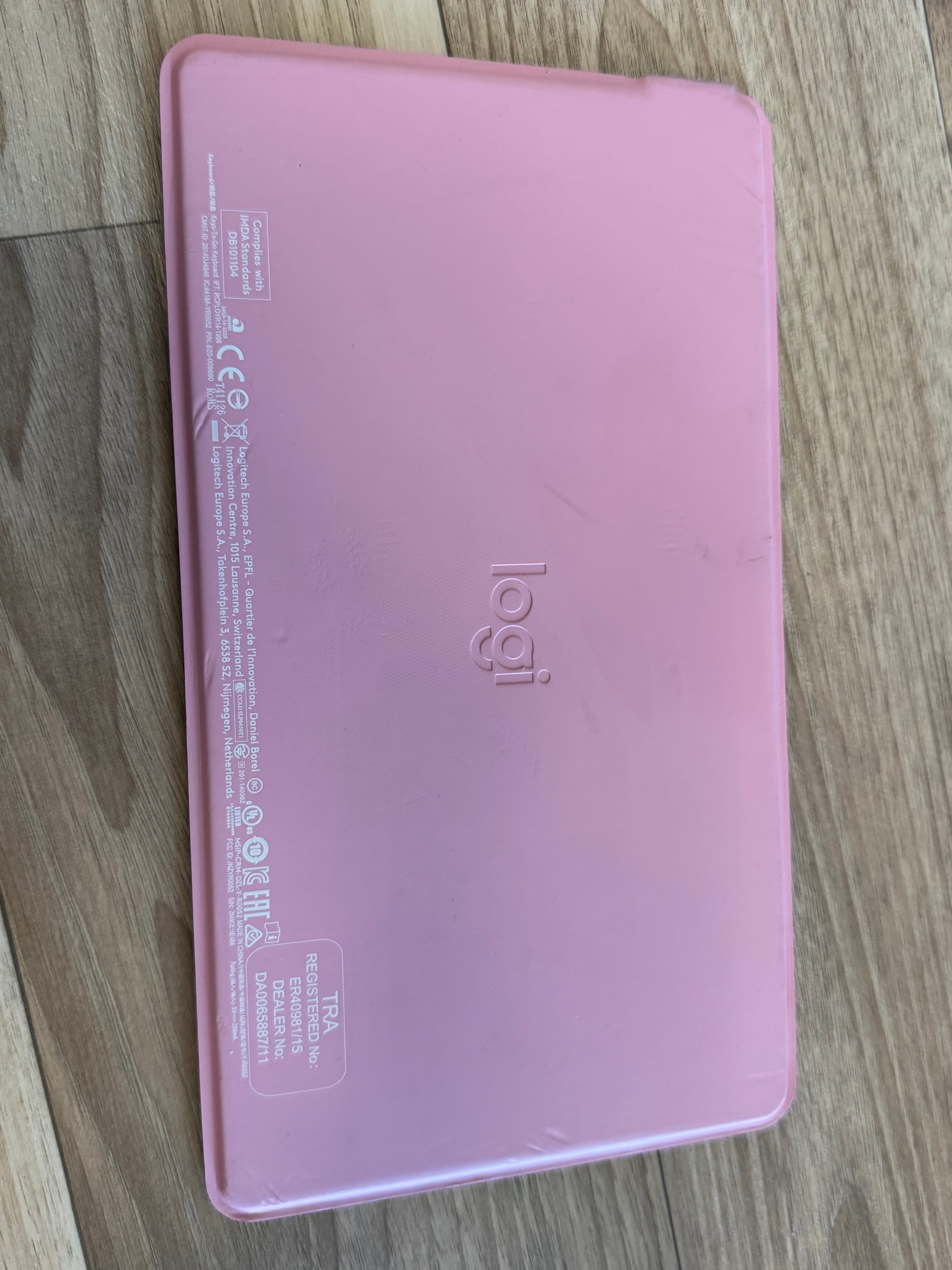 Logitech Slim Folio Bluetooth Keyboard, Compact, Dark Rose, Like New