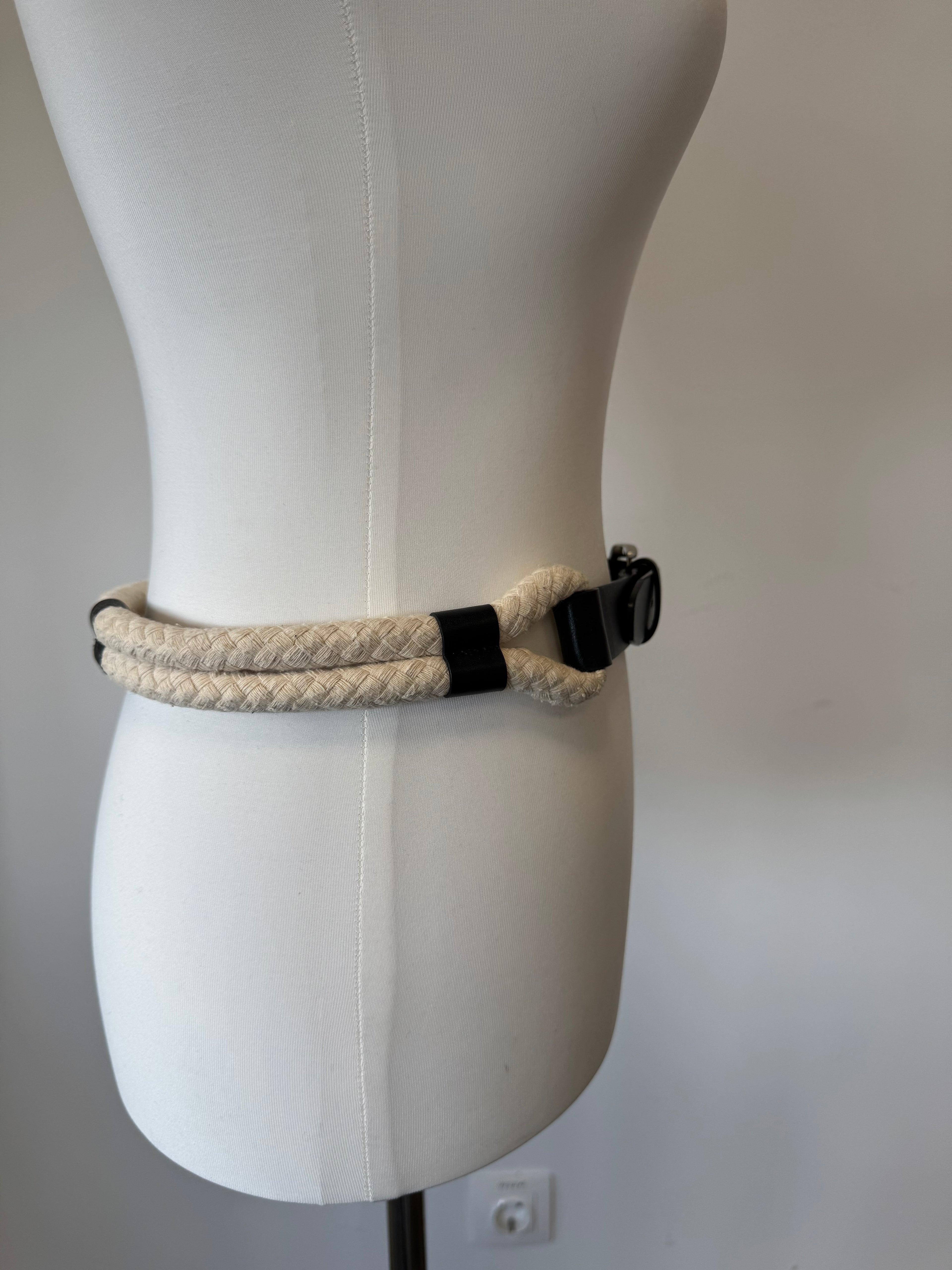 Zara Rope & Leder Taillengürtel, Schwarz/Natur, Gr. M, sehr guter Zustand