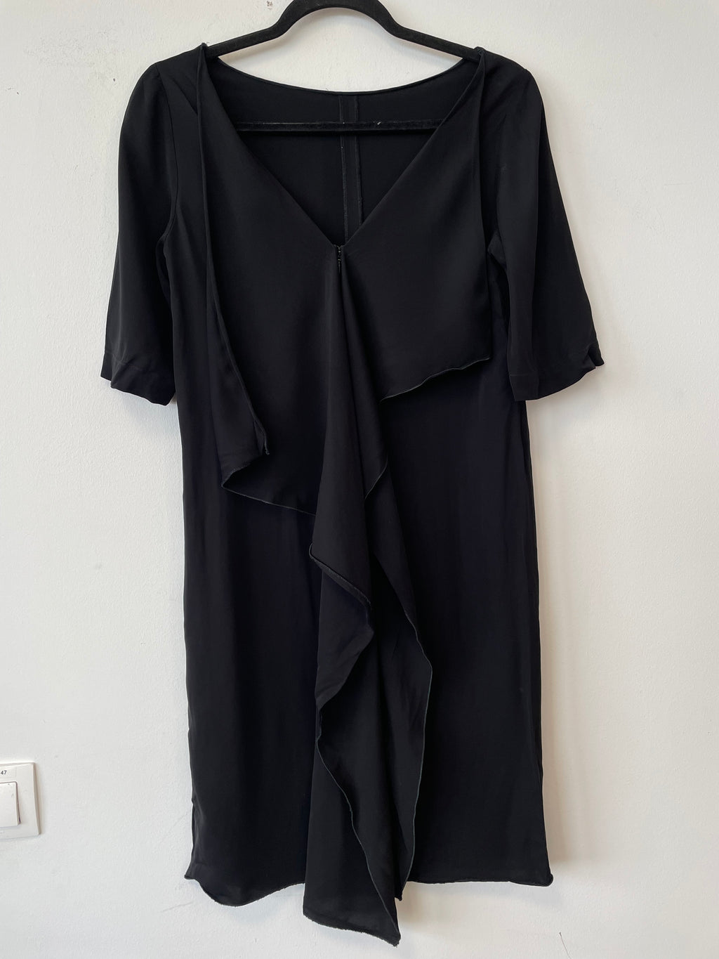 Stella McCartney Elbow Sleeve Dress – Black, Size 36, Very Good Condition