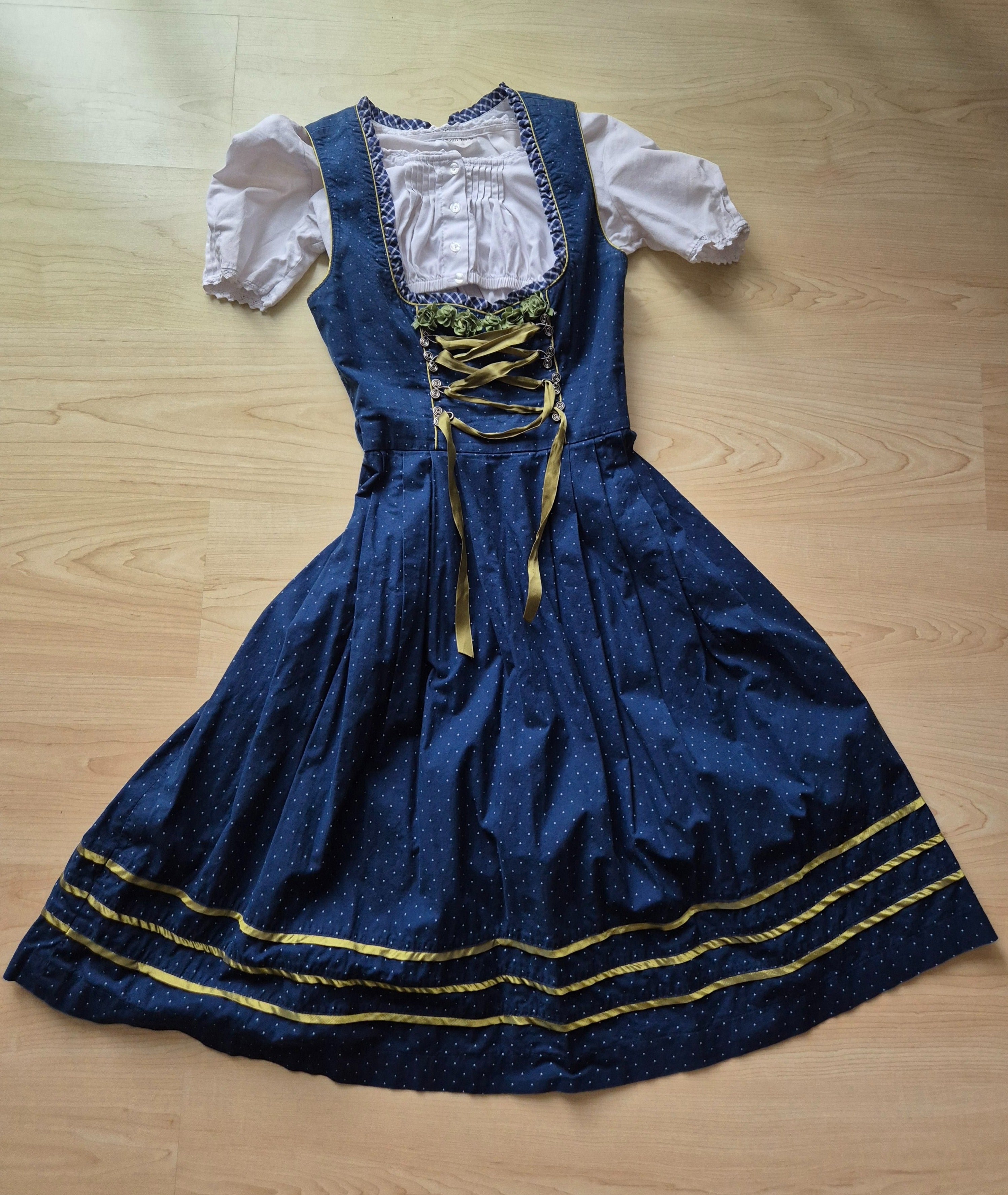 Daller Tracht Dirndl Set – Dunkelblau, Punkte, Gr. 34, Sehr Gut
