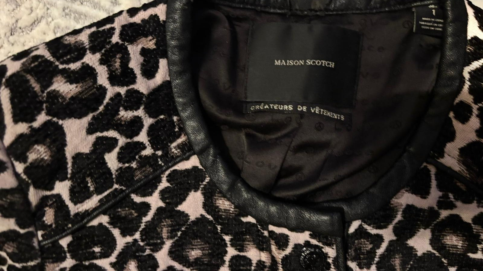 Maison Scotch Leopard Bomber Jacket, Size S, Leopard Print, Normal Use