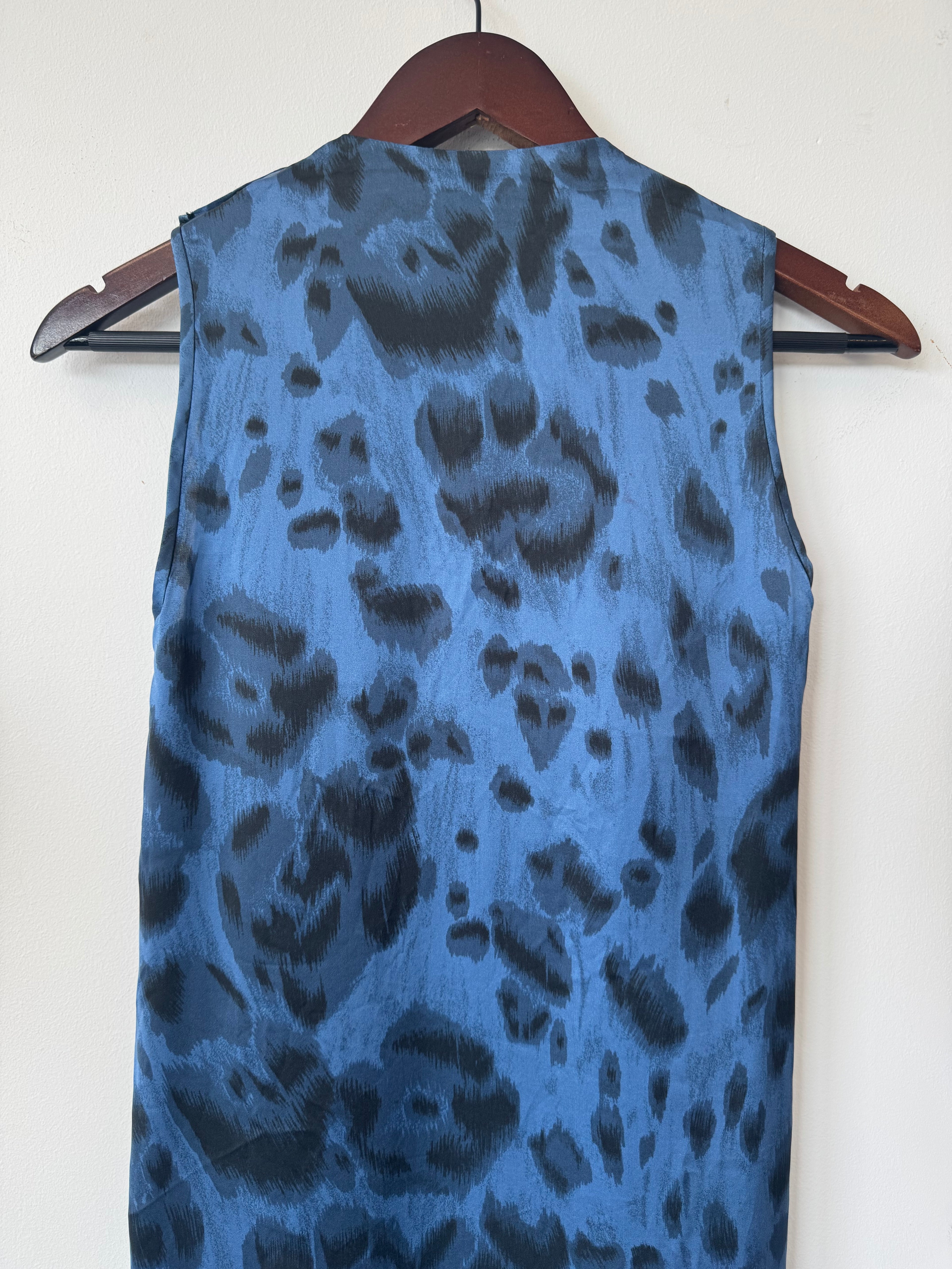 Stella McCartney Kleid 100% Seide, Gr. 36, Blau-Schwarz, Sehr guter Zustand