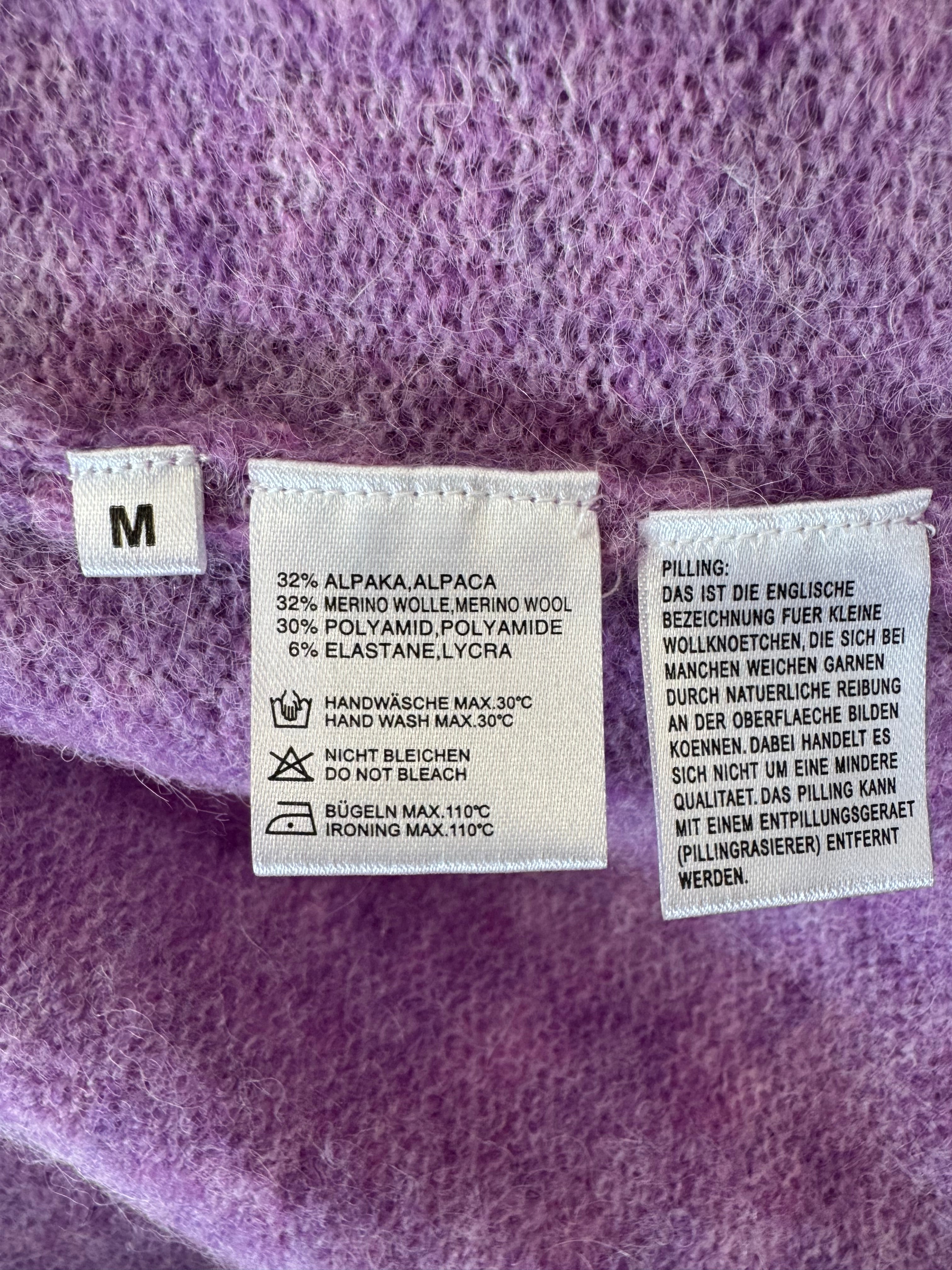 Esisto Pure Knits Alpaca/Merino Long Cardigan Purple Size M Good Condition