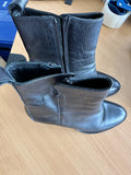Manfield Leder Stiefeletten – Schwarz, Blockabsatz, Gr. 40, Sehr guter Zustand