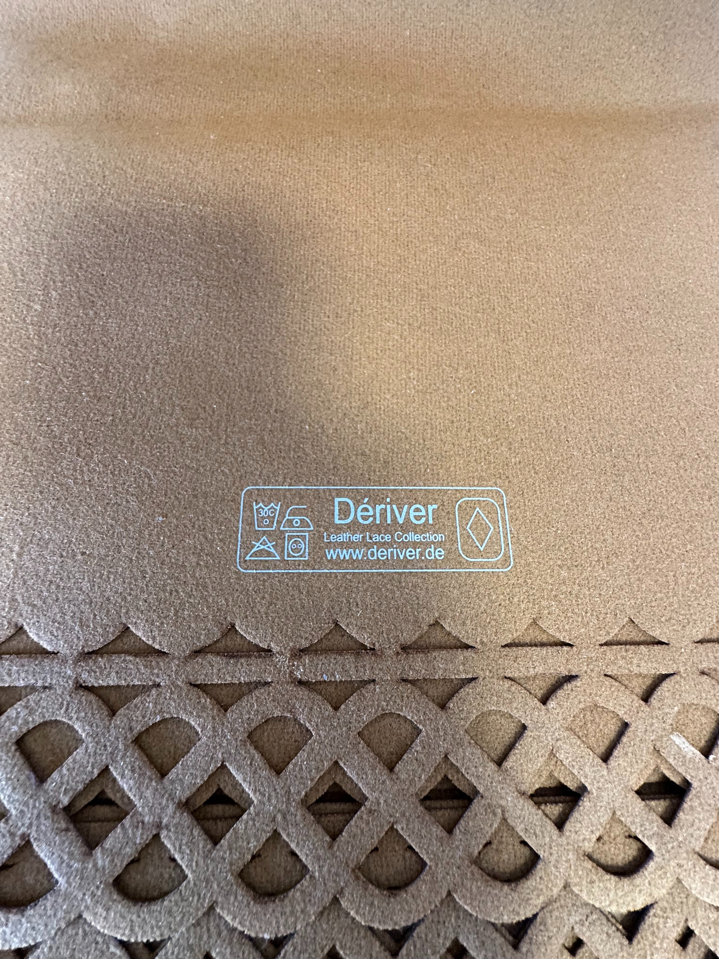 Dériver Leather Lace placemats, black & mustard, set of 7, good condition