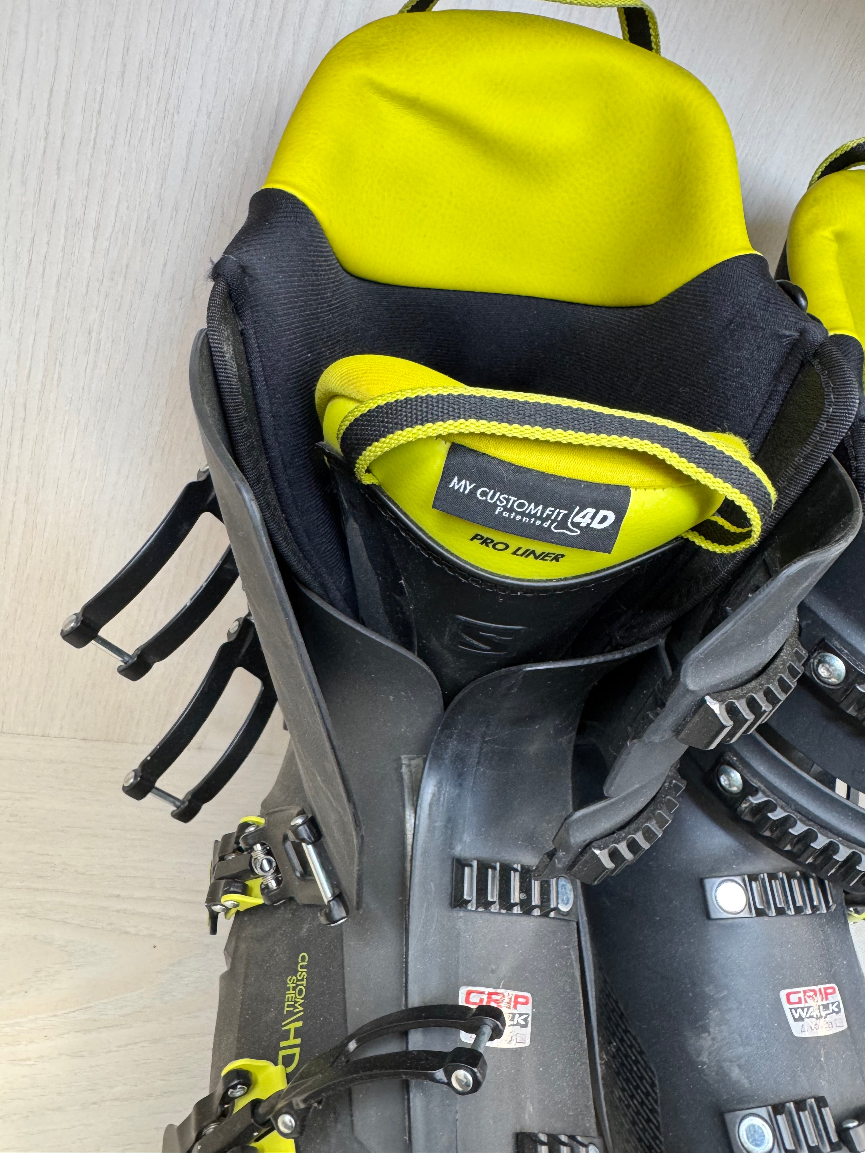 Salomon S/Pro 110 Herren Skischuhe – Größe 29, Schwarz/Gelb, sehr guter Zustand