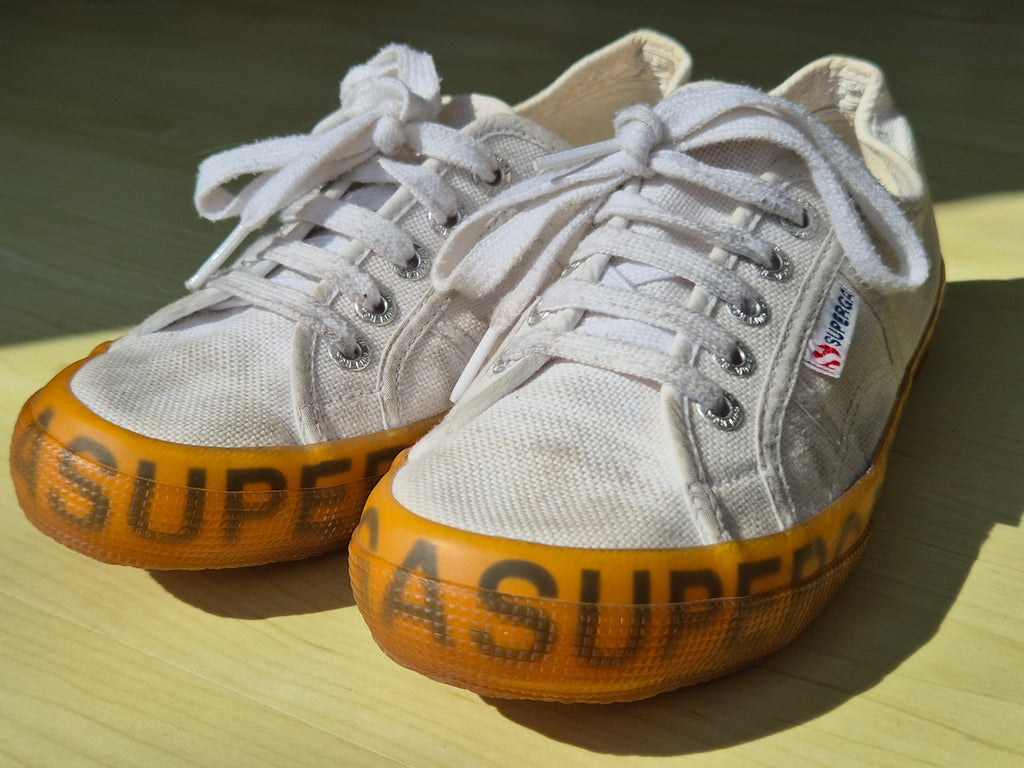 Superga 2750 „Gum Lettering“ – Weiß, EU 38, Gebraucht