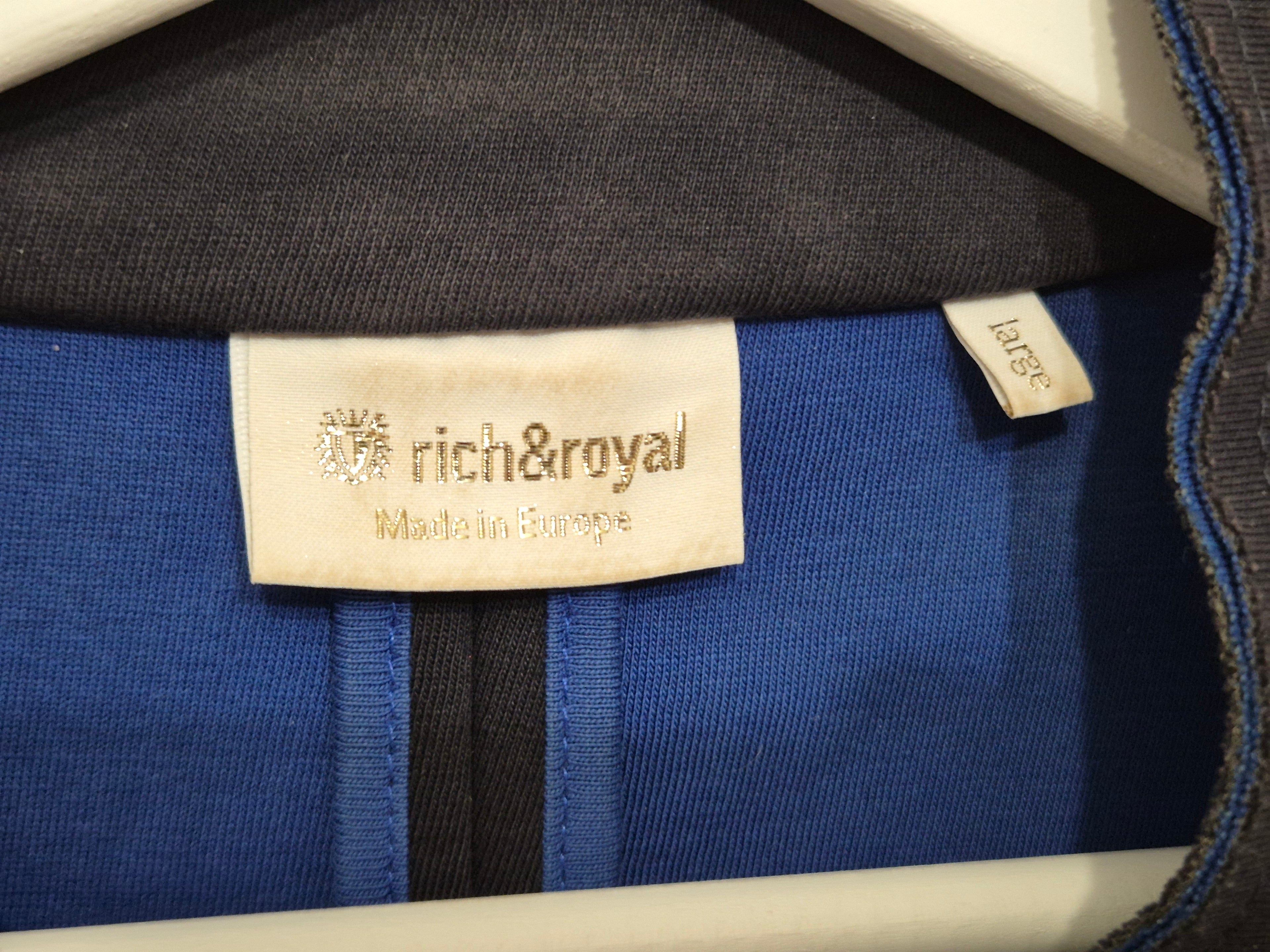 Rich & Royal Mantel, Gr. L, dunkelgrau/blau, verziert, guter Zustand
