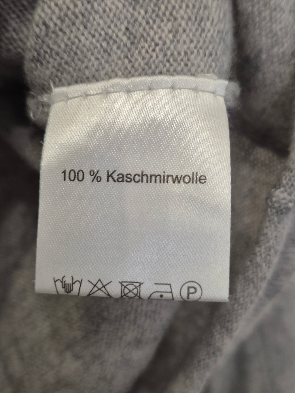UpFashion Kaschmir V-Ausschnitt Pullover – Hellgrau, Größe S, guter Zustand