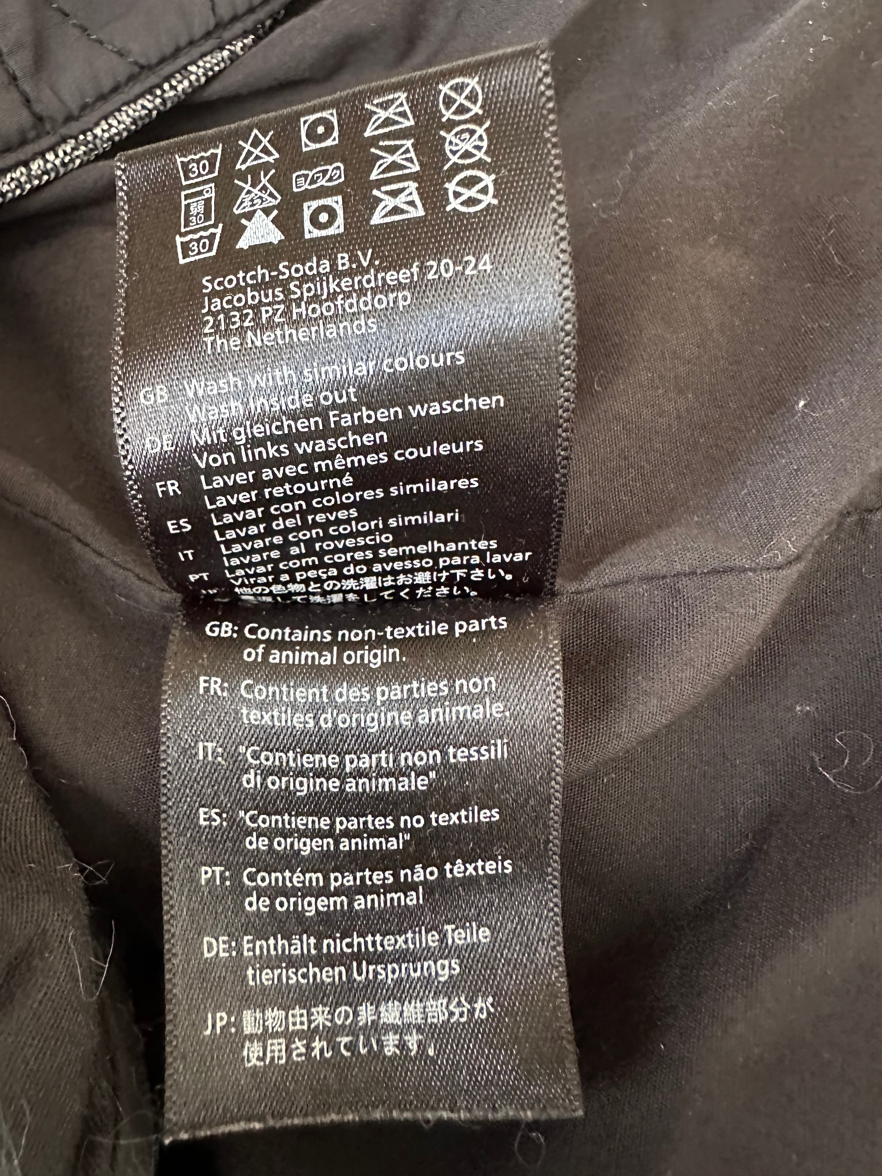 Maison Scotch Wolljacke mit Lederdetails – Schwarz, Gr. 38/M, guter Zustand