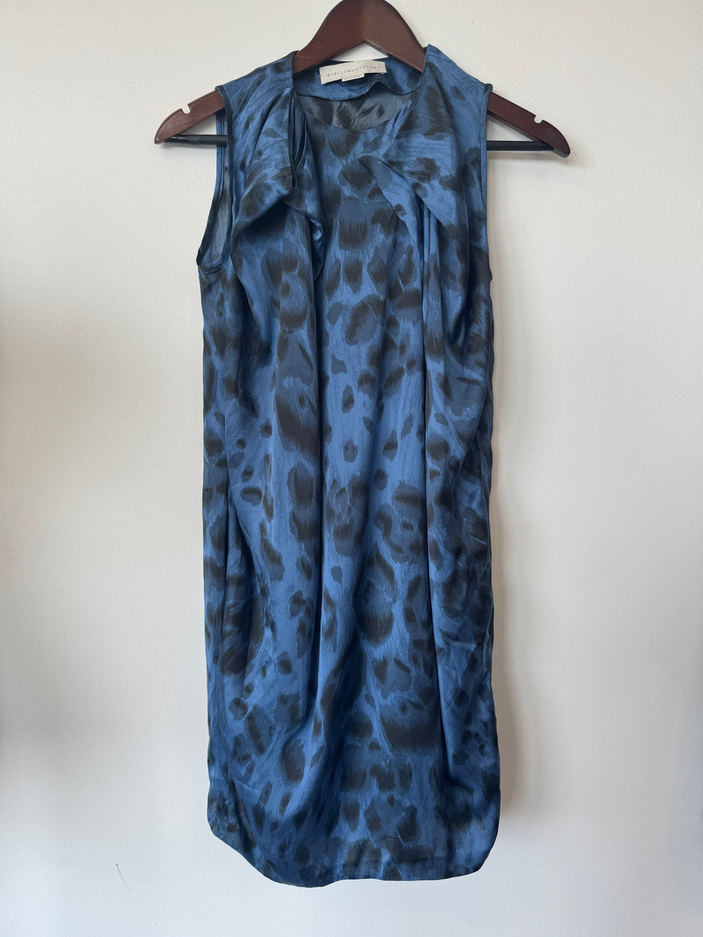 Stella McCartney Kleid 100% Seide, Gr. 36, Blau-Schwarz, Sehr guter Zustand