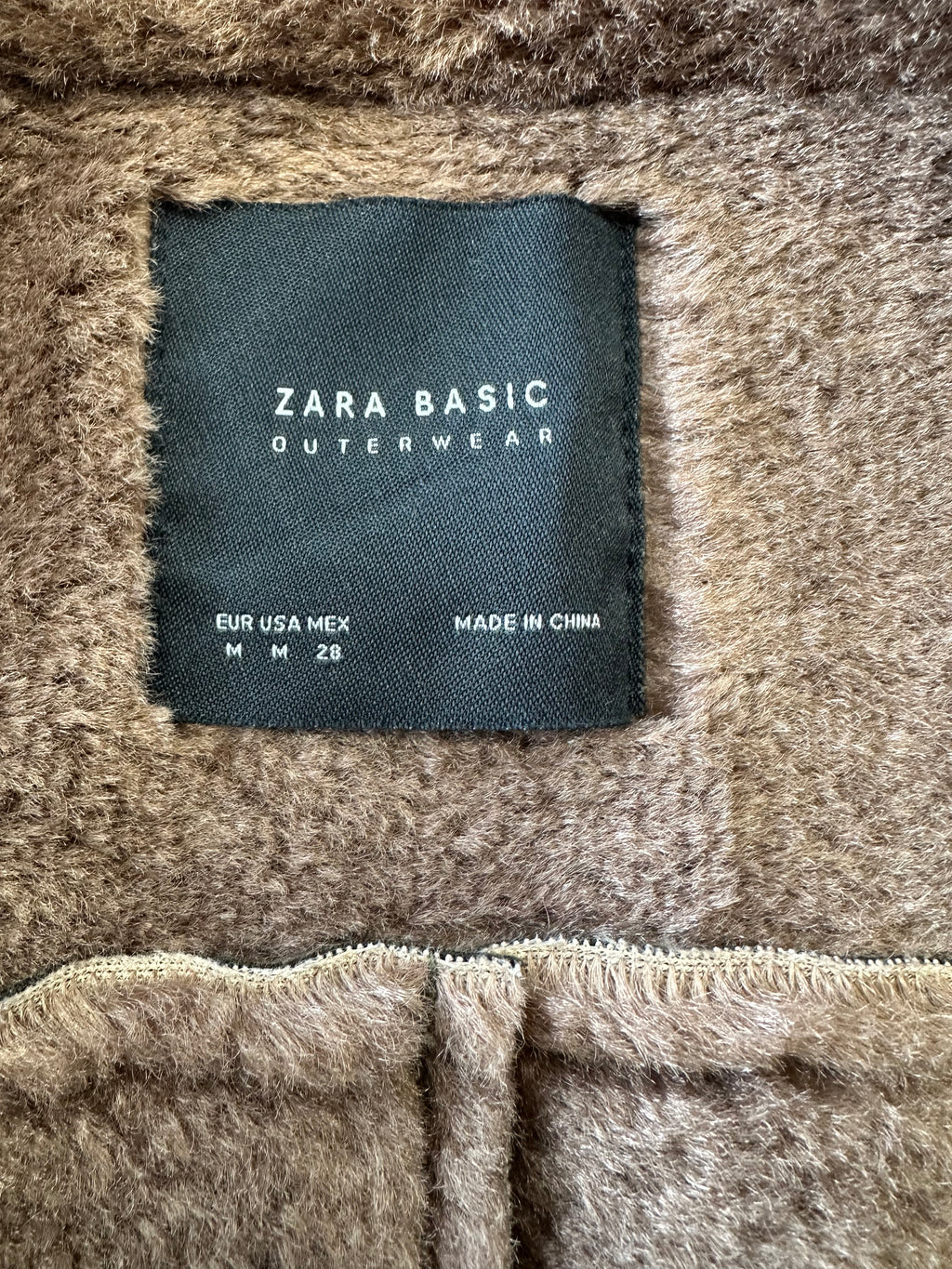 Zara Basic Outerwear Aviator Jacket, Faux Suede, Olive, Size M, Like New