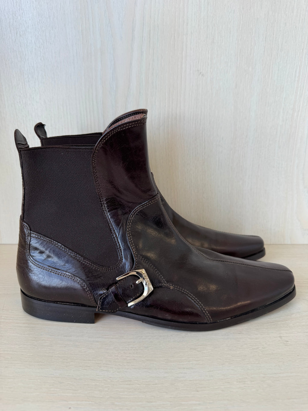 D&G by Dolce & Gabbana Brown Leather Ankle Boots EU 41 Like New
