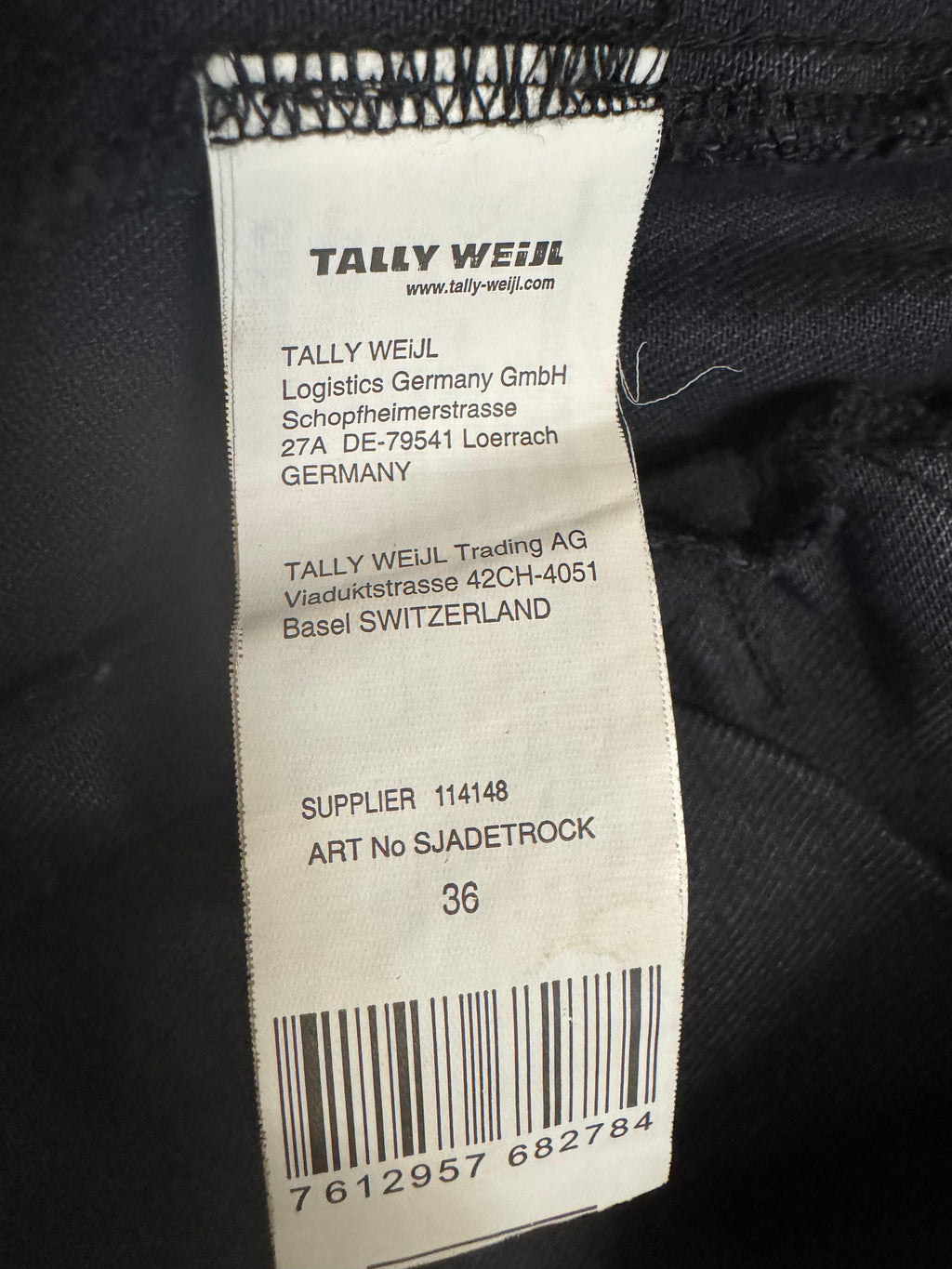 Tally Weijl Denim Jacket – Black, Size 36, Metal Pins, Very Good Condition