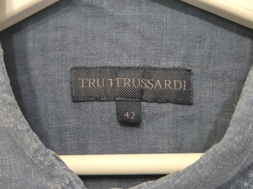 Trussardi Women's Linen Shirt Blue IT 42 / EU 38 Good Condition