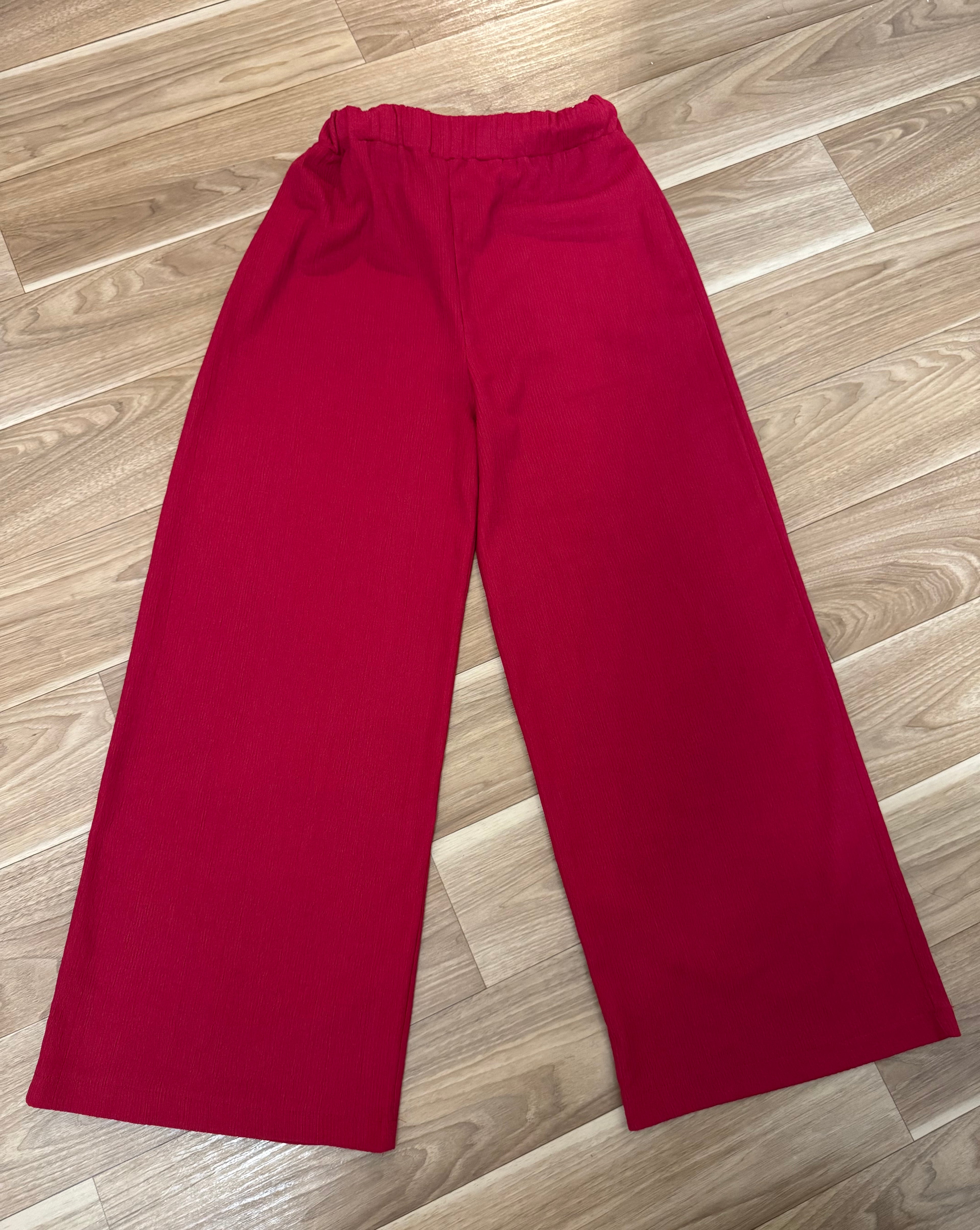Melike Tatar 2-Piece Set – Blouse & Trousers – Size 1 – Red – Good Condition