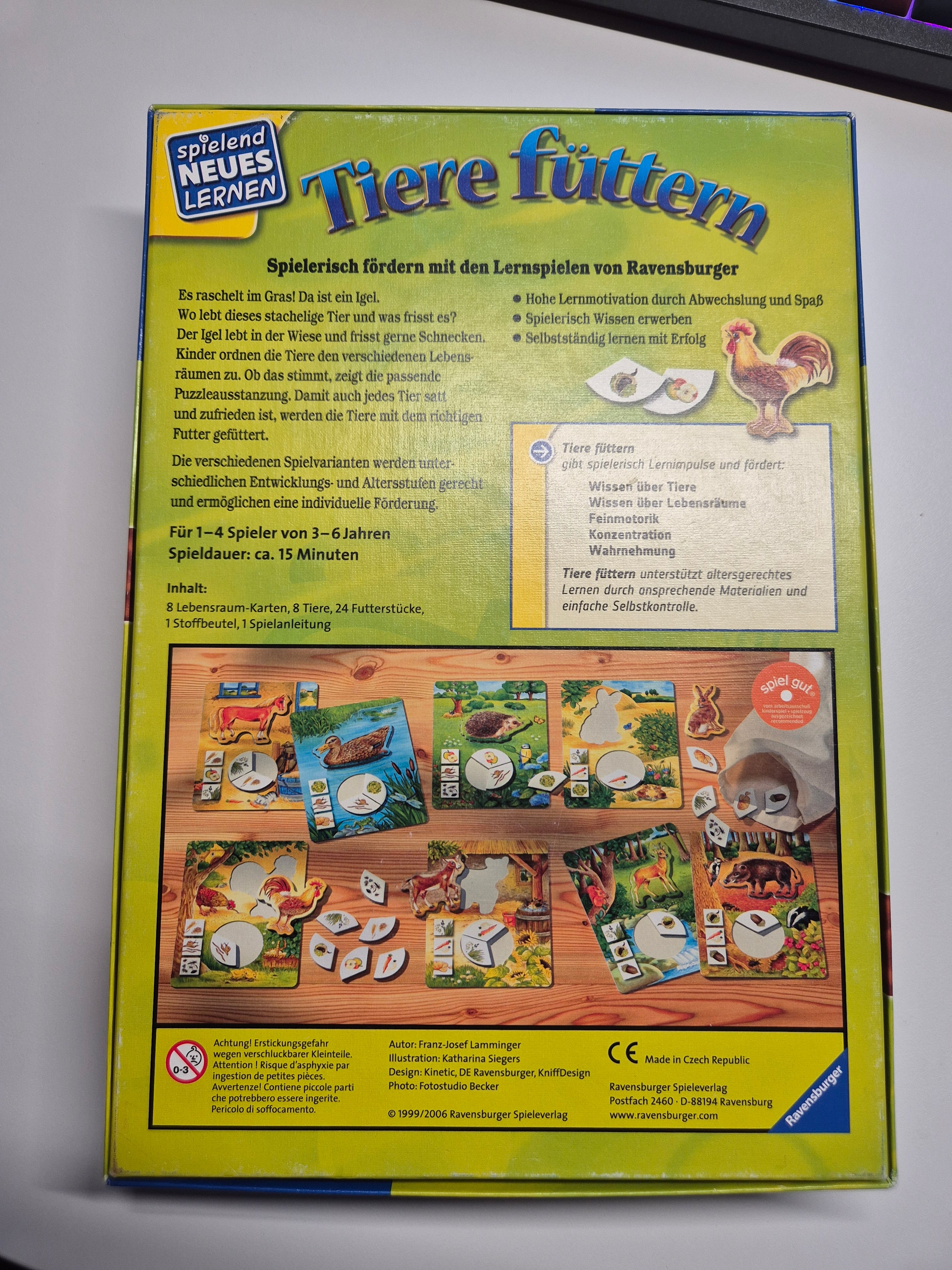 Ravensburger Tiere Füttern Lernspiel, Standardgröße, Multicolor, Sehr guter Zustand