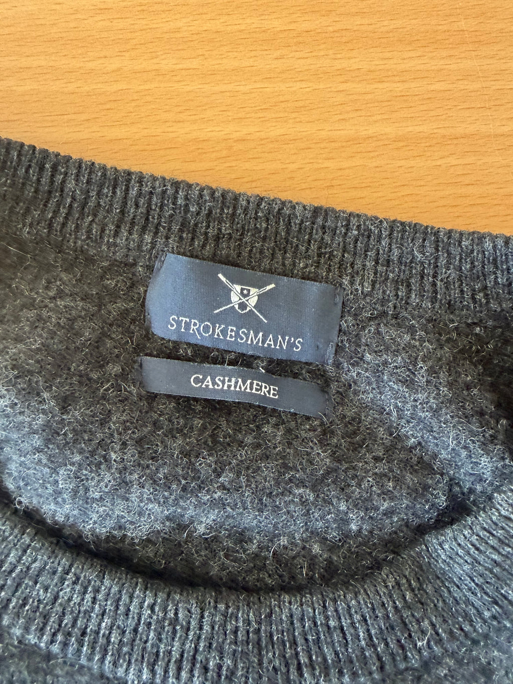 Strokesman's Kaschmir Pullover Rundhals Dunkelgrau Gr. M Sehr Gut