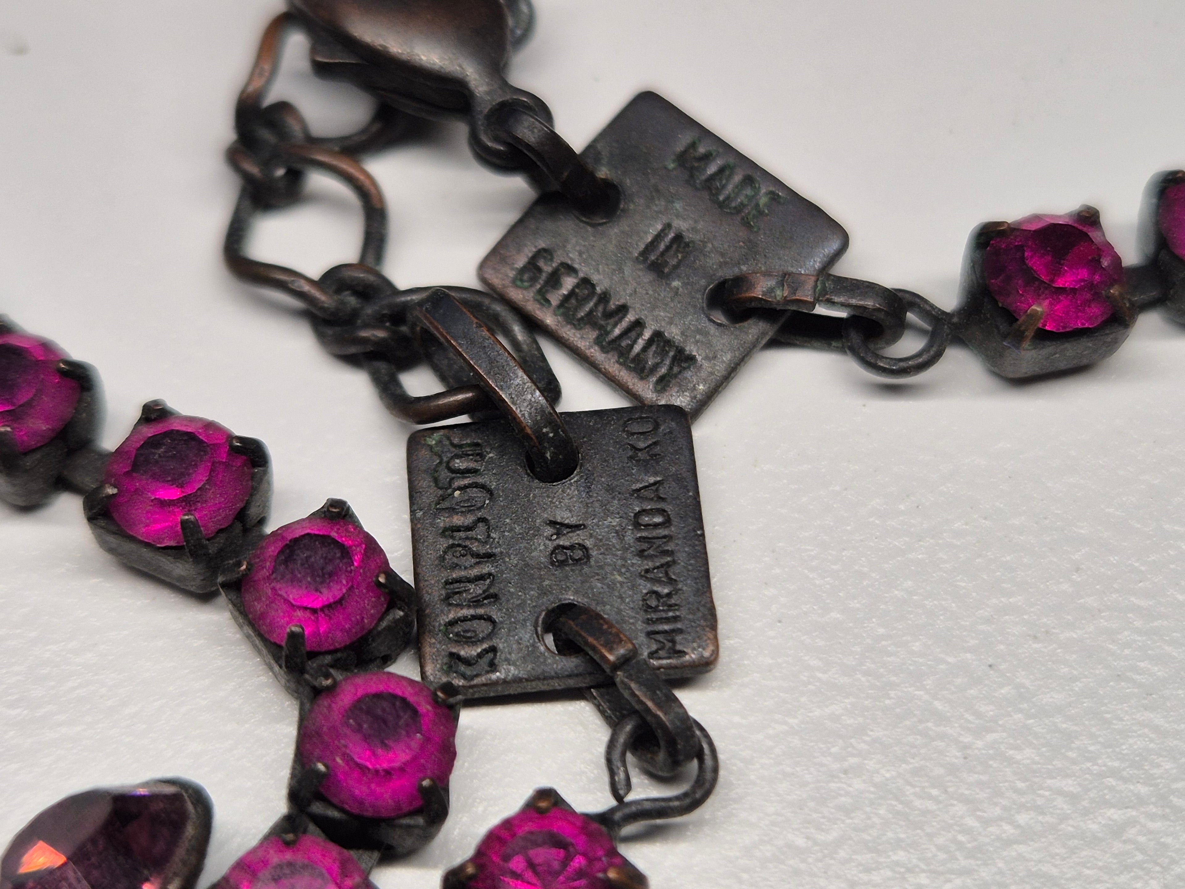 Konplott Halskette, lila Swarovski Kristalle, verstellbar, Vintage-Look, sehr gut