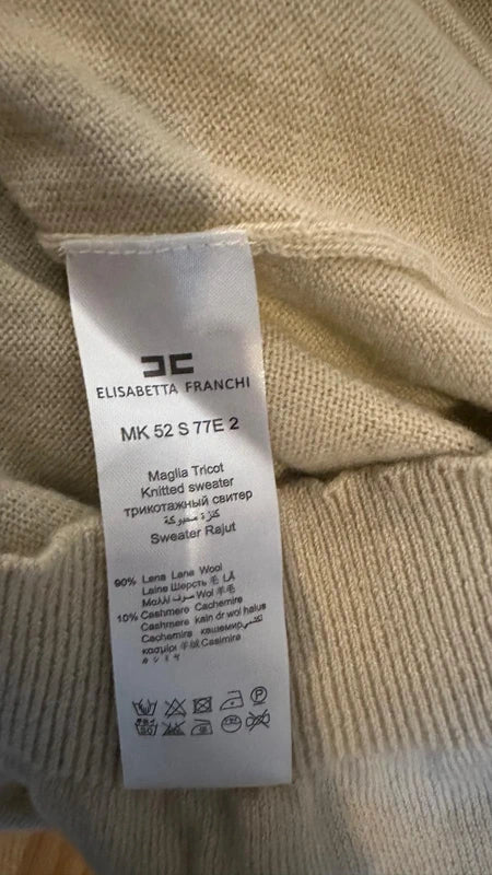 Elisabetta Franchi Kaschmir Rollkragenpullover – XL – Beige – Guter Zustand