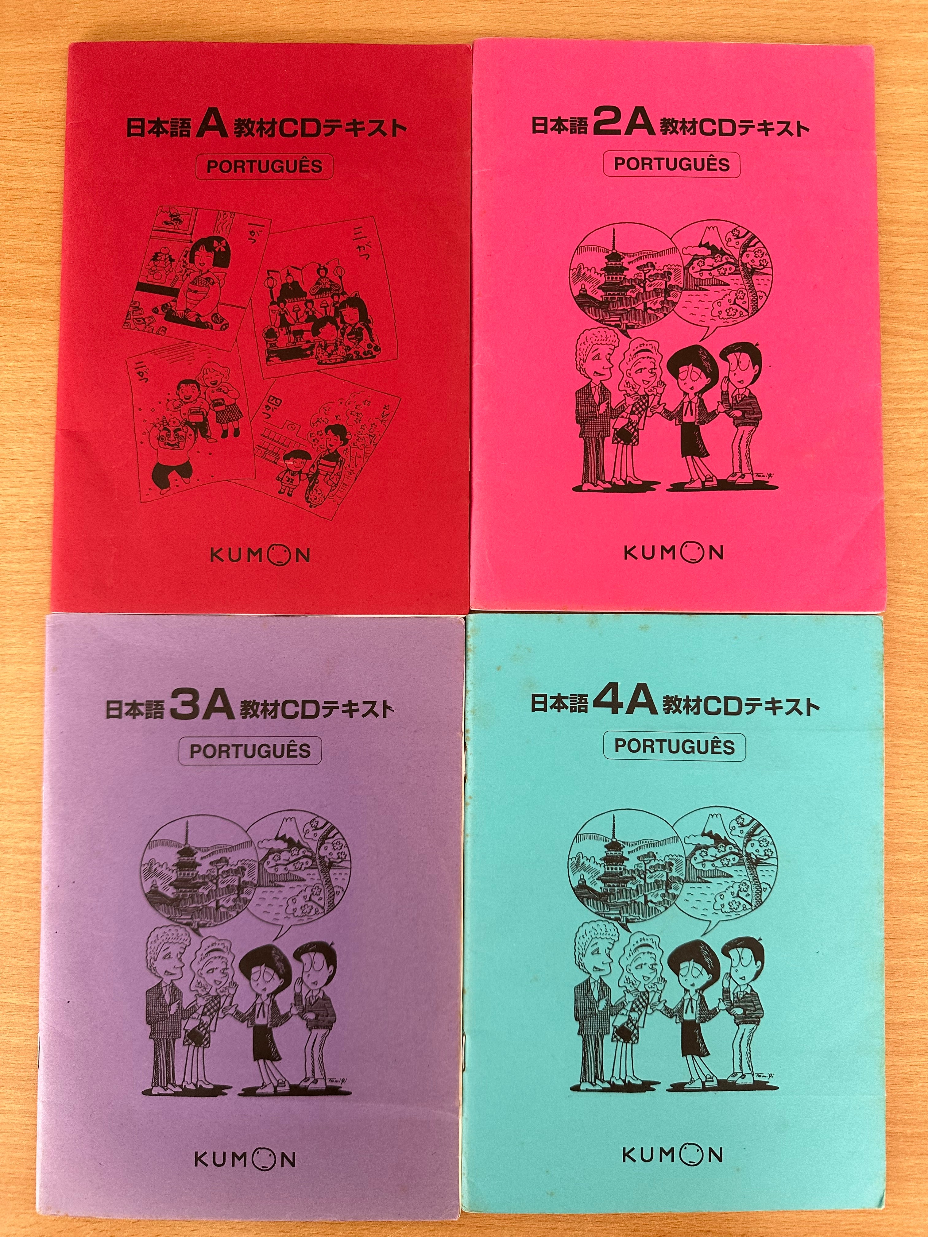 Kumon Japanese Textbook Set + CDs (Levels A-4A) – Good Condition