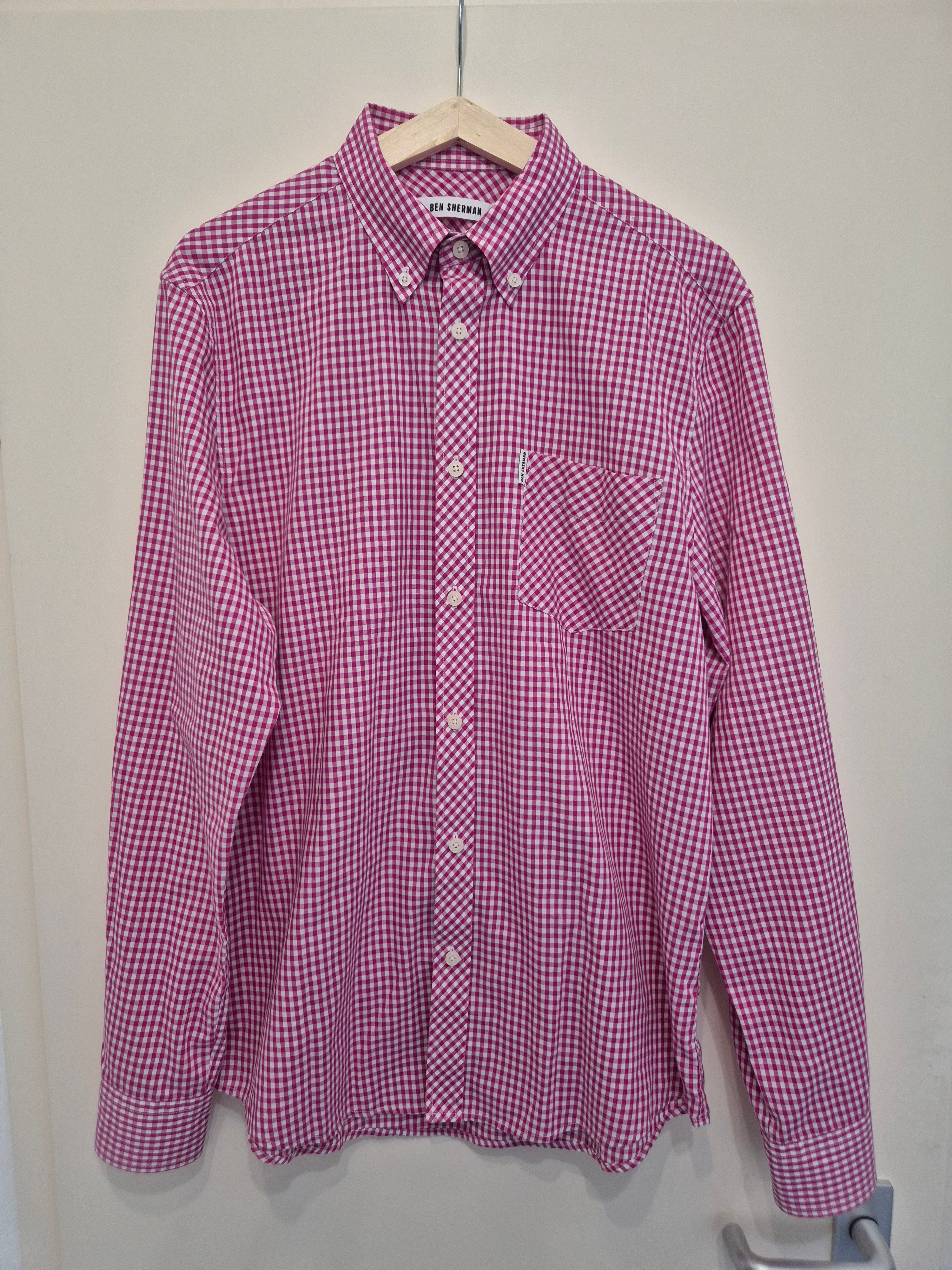Ben Sherman Gingham Hemd – Rot/Weiß, Größe M, Sehr guter Zustand