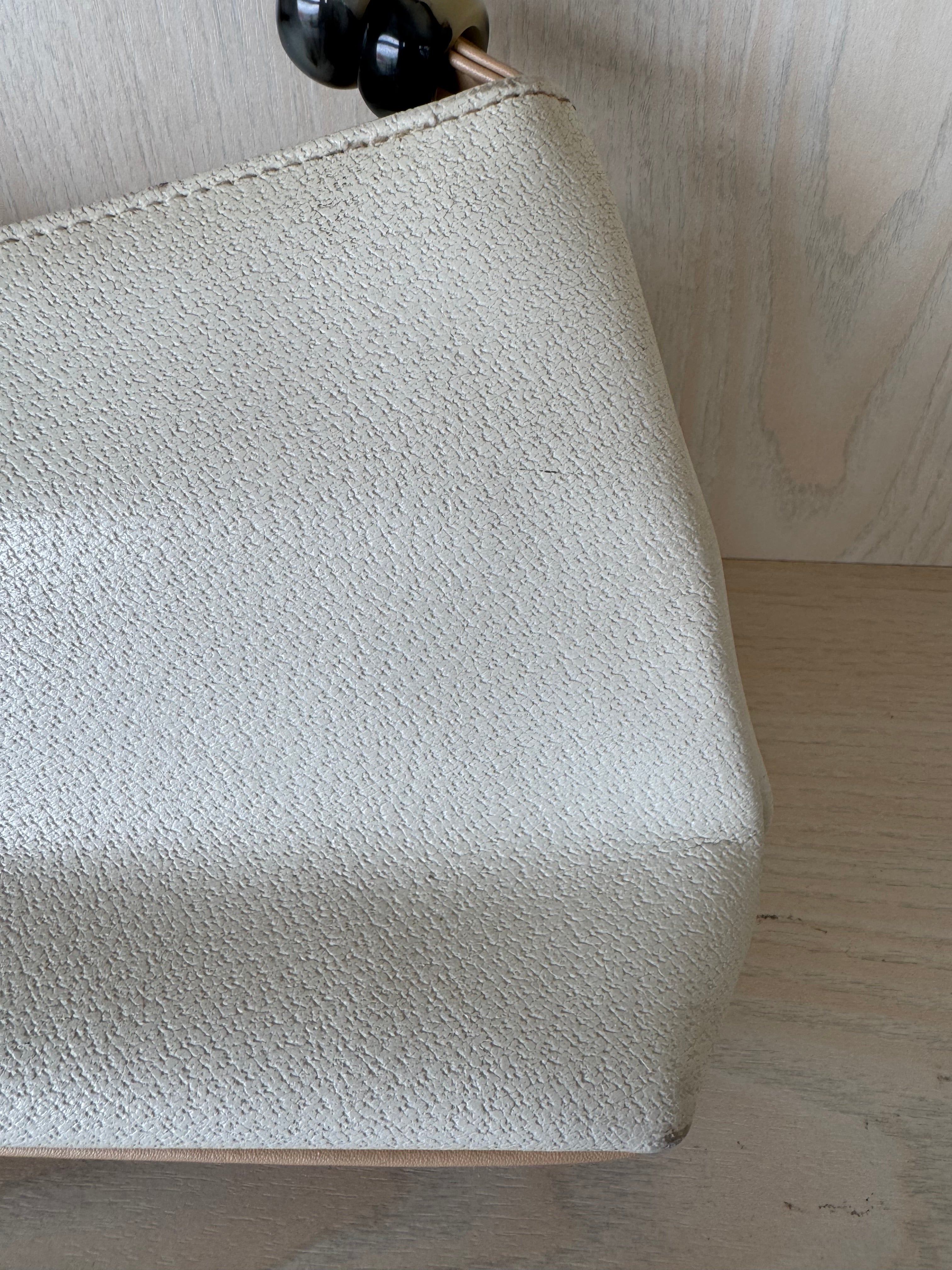 M.C Schultertasche – Synthetikleder, Elfenbein, Mittel, Gebraucht
