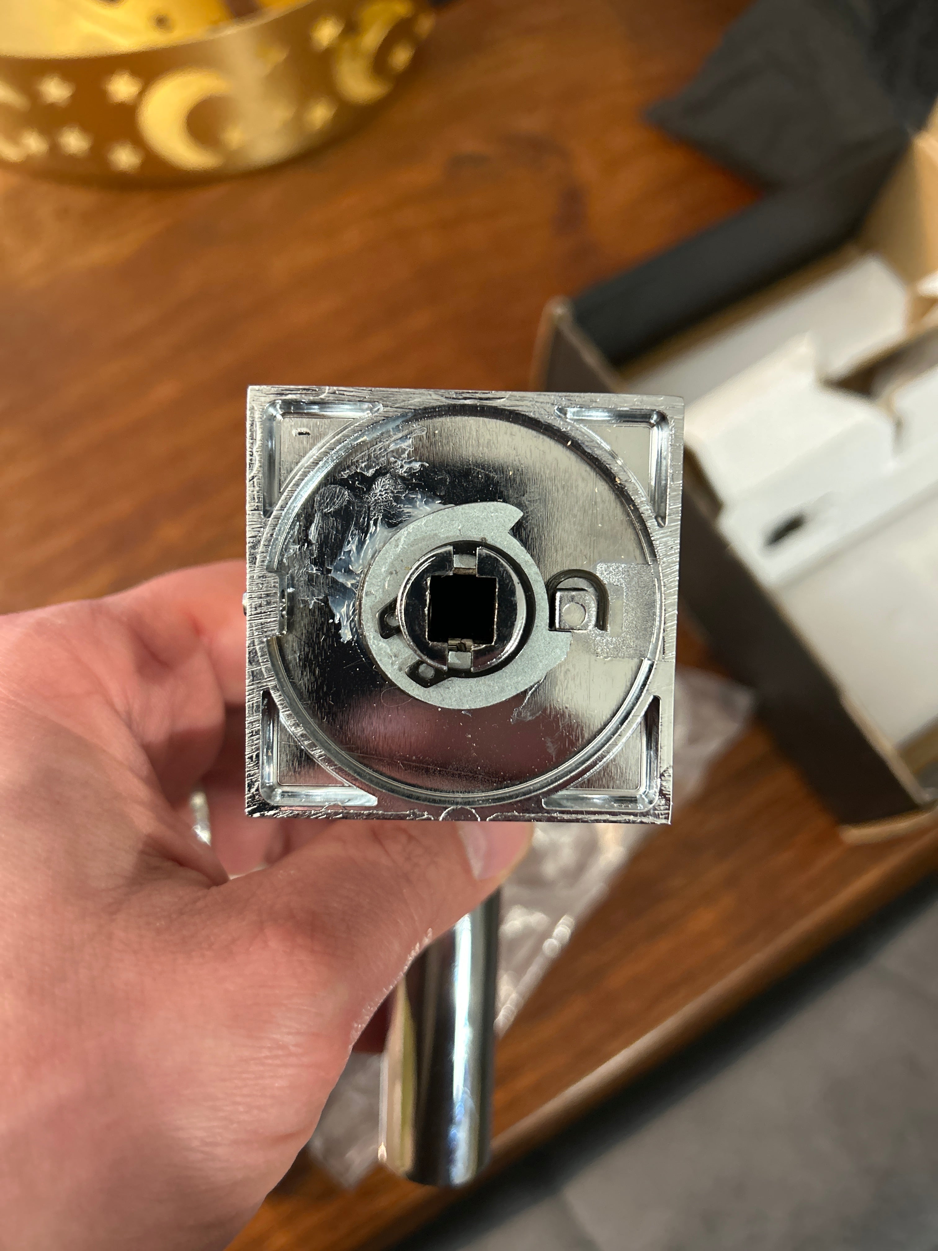 Wie neu: Quadrat Türgriff Set Chrom – Beschläge Hamburg – Innen BB