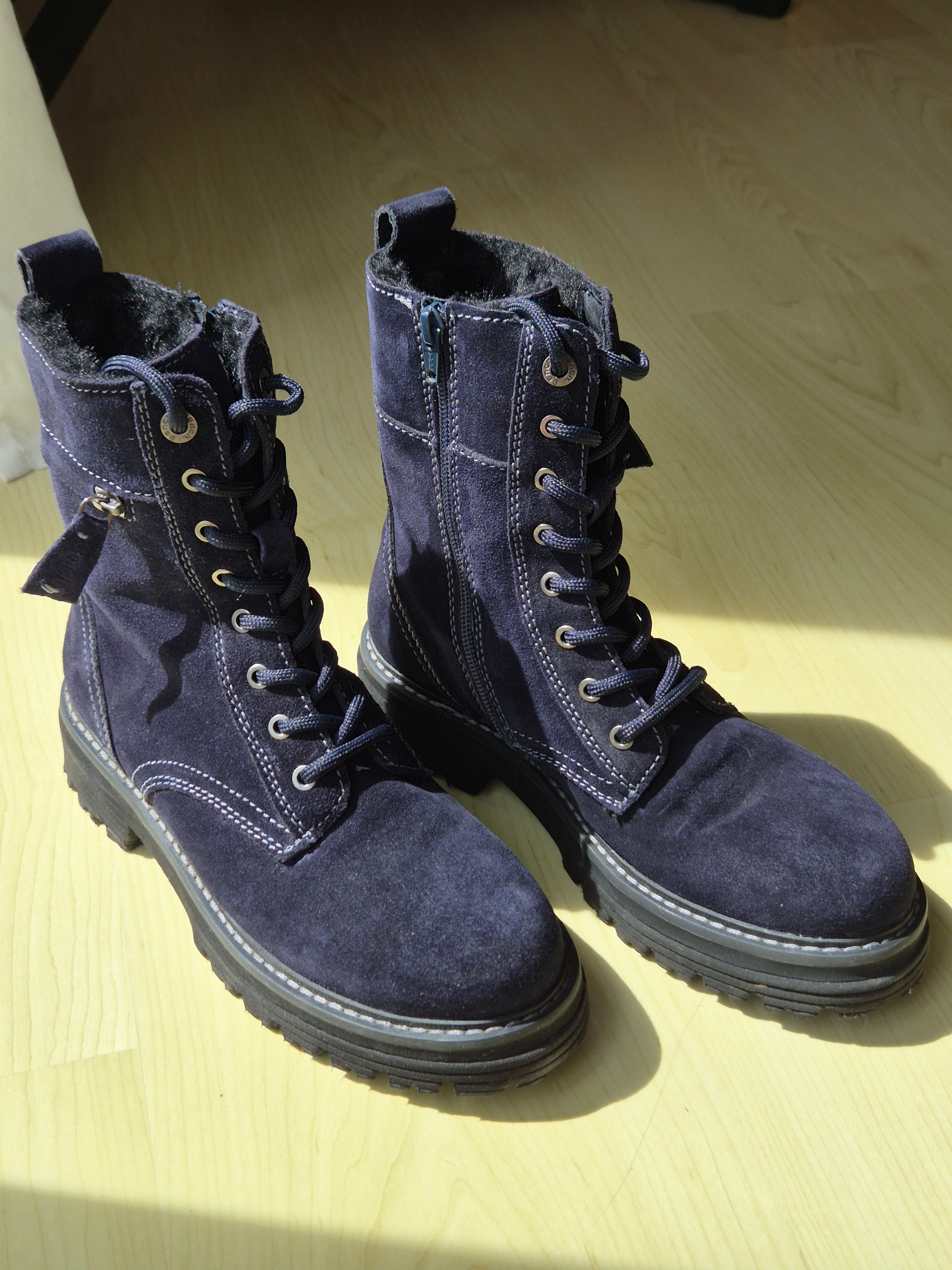 Bench Damen Combat Boots Schwarz Wildleder Gr. 38 Wie Neu
