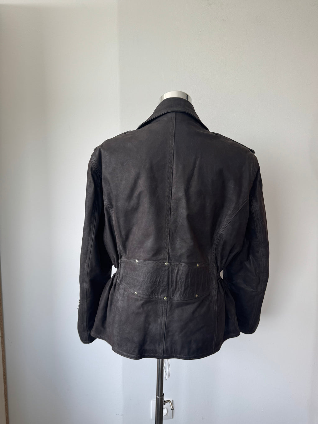 MPR Italian Leather Prize Biker Jacket Dark Brown Cowhide Men's Medium Good