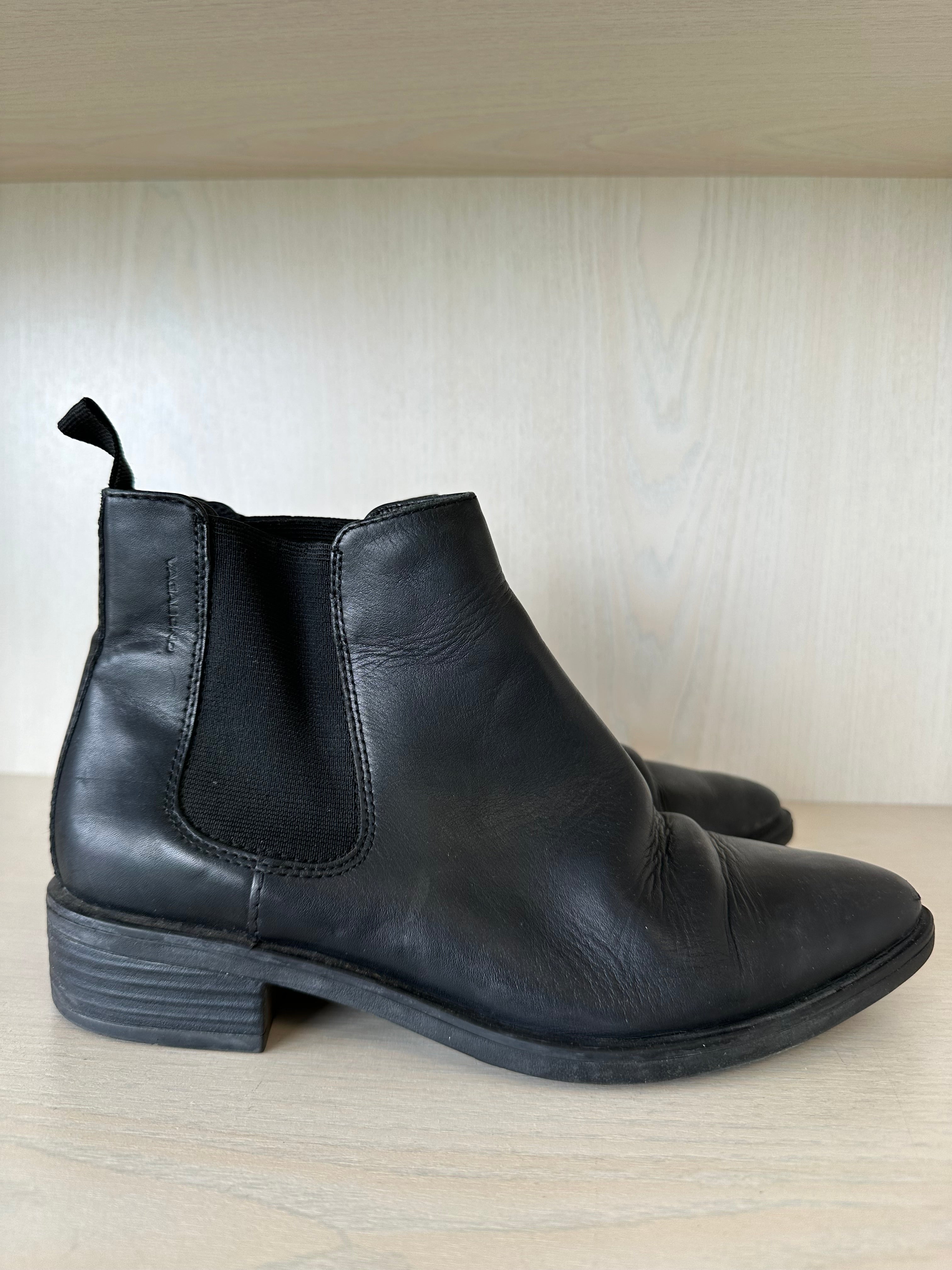 Vagabond Officer Chelsea Boots – Schwarz Leder, Größe EU 37, Gebraucht