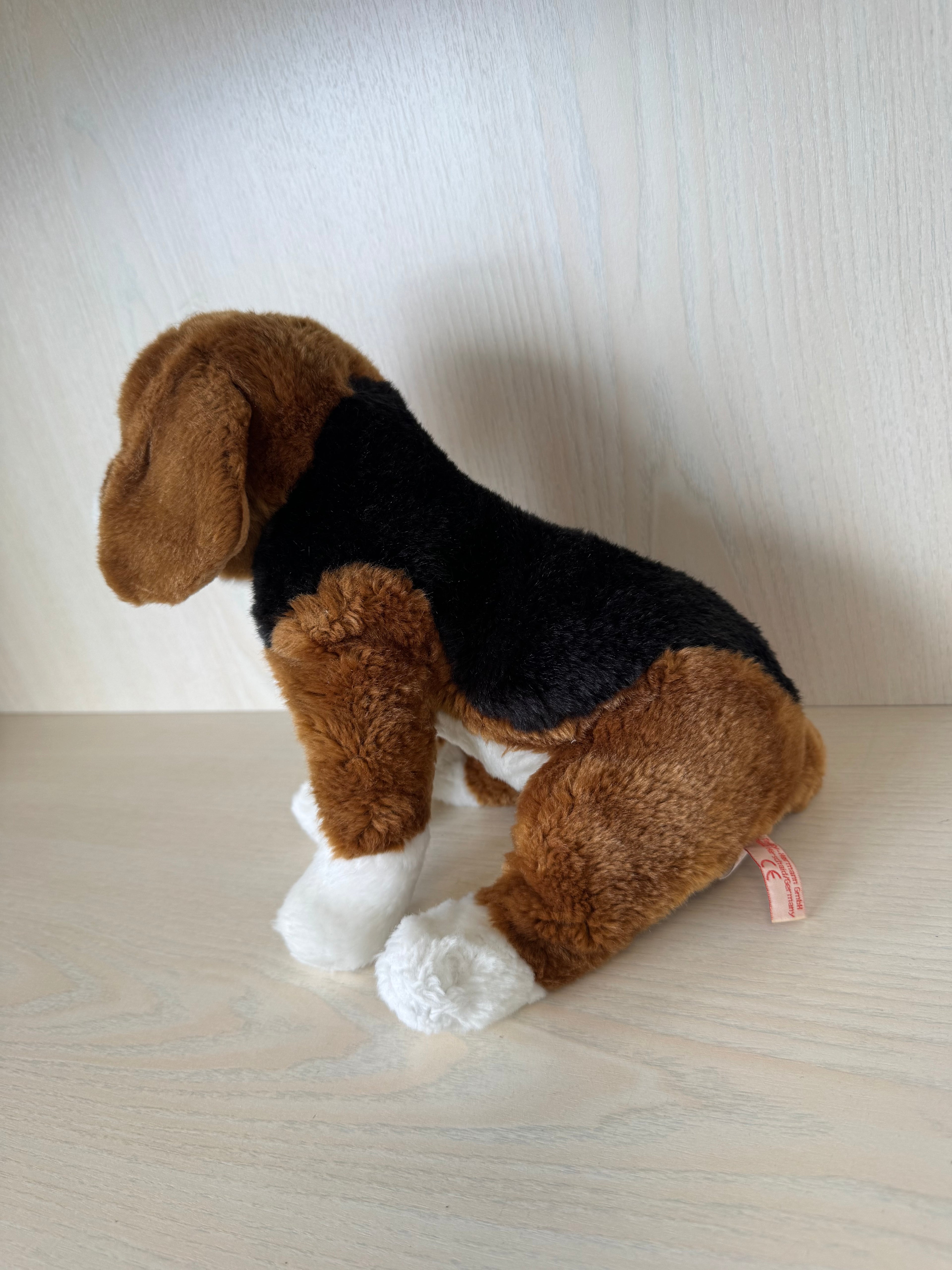 Teddy Hermann Beagle Plush, 25 cm, Brown/Black/White, Very Good Condition