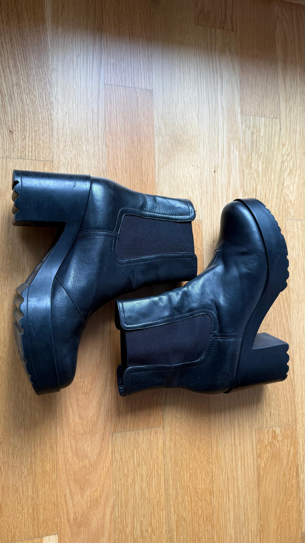 San Marina Chelsea Stiefeletten | Leder | Schwarz | Blockabsatz | Gr. 39 | Guter Zustand