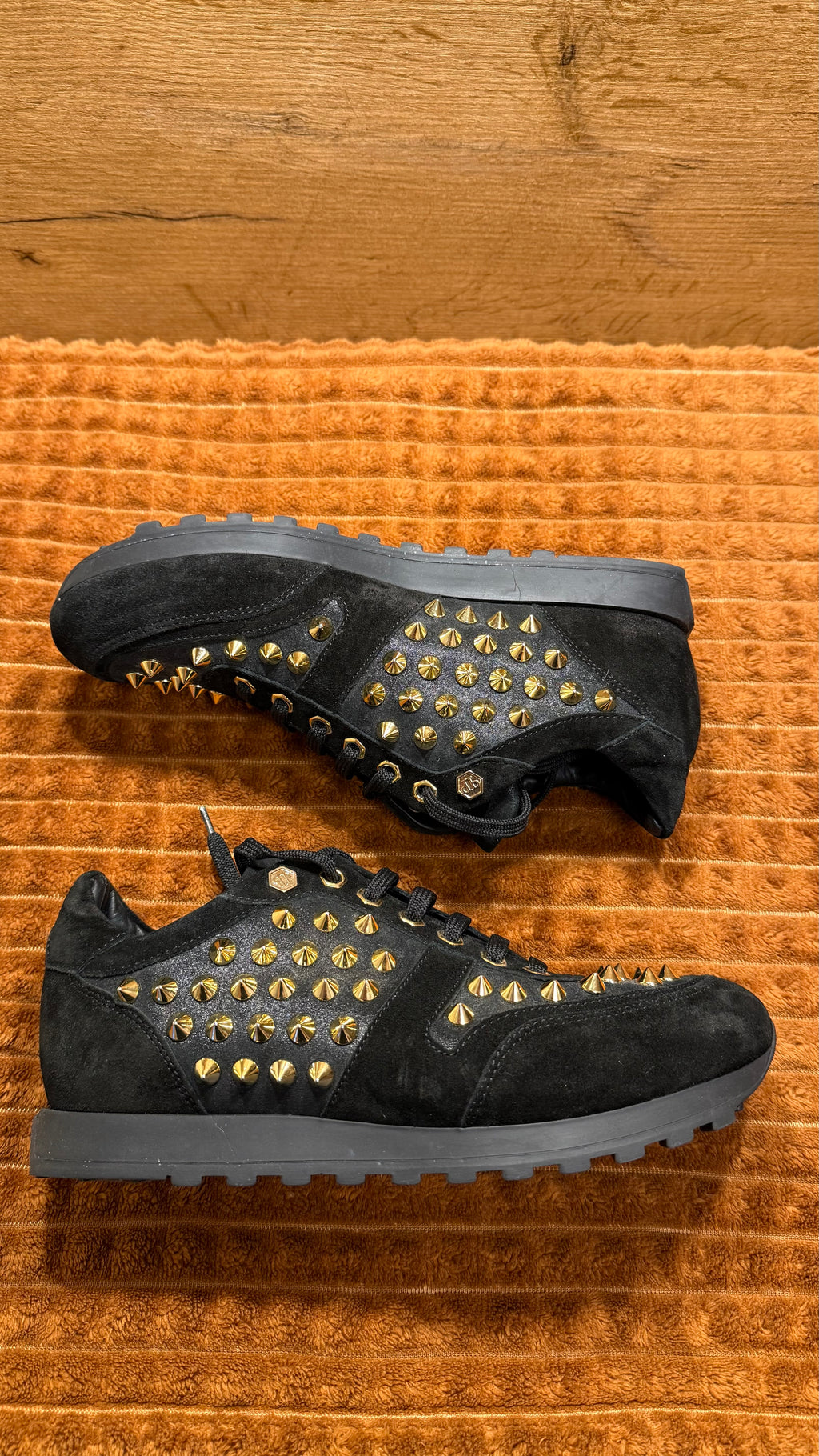 Philipp Plein Goldjungle Damen Sneaker Schwarz Gold 38 EU Wie Neu