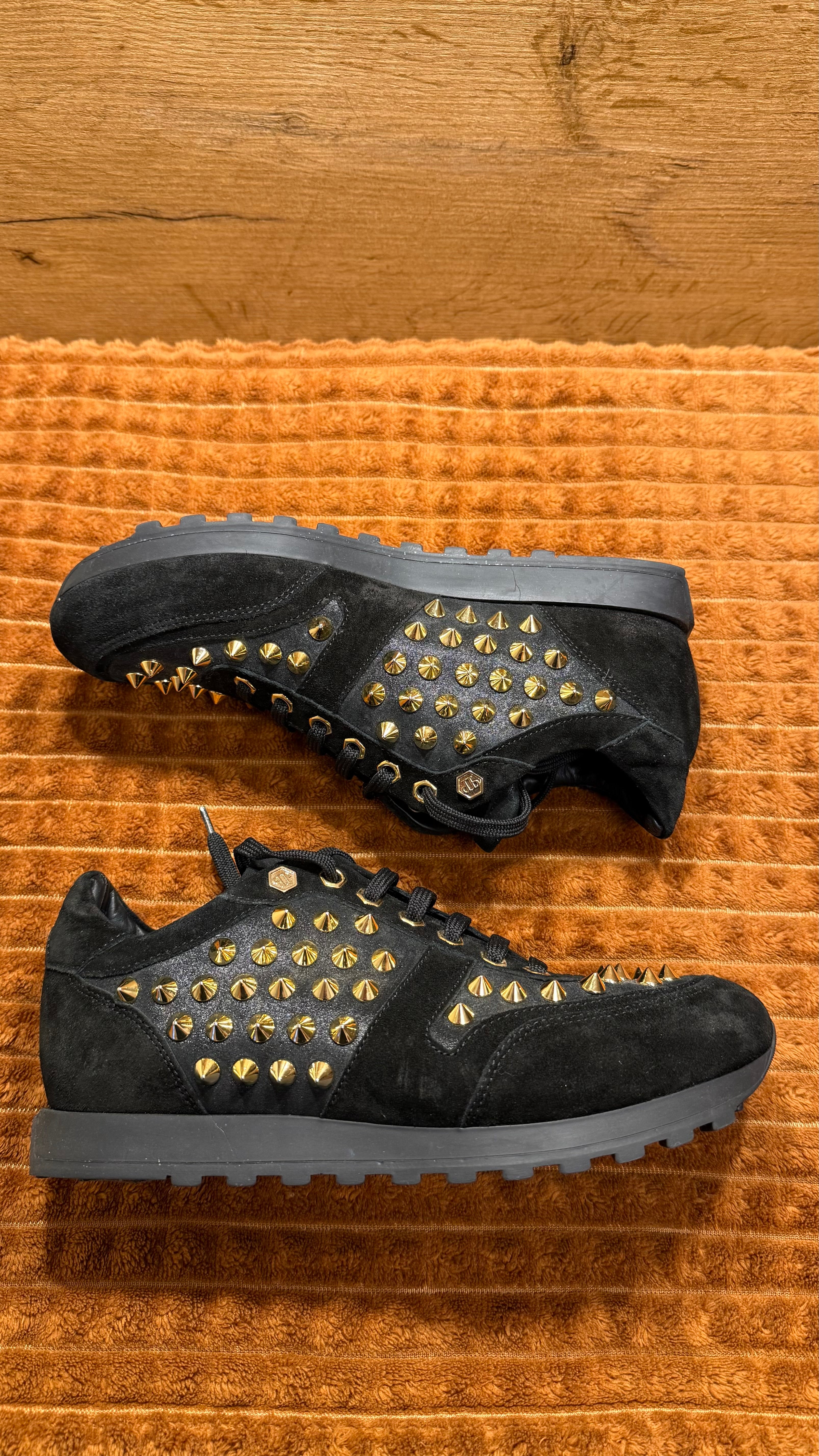 Philipp Plein Goldjungle Damen Sneaker Schwarz Gold 38 EU Wie Neu