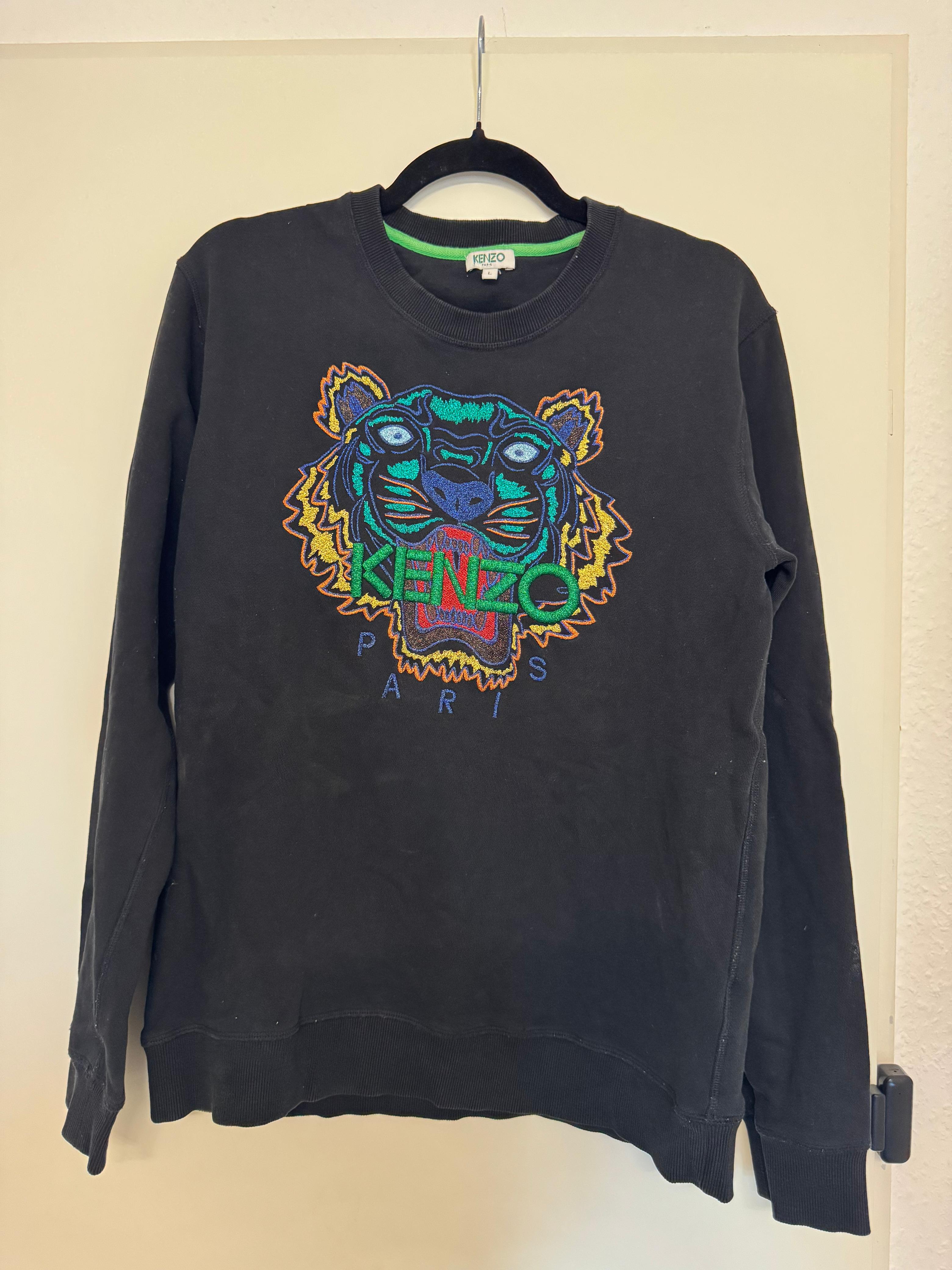 Kenzo Tiger Sweatshirt Black Large – Iconic Embroidered Crewneck, Normal Use