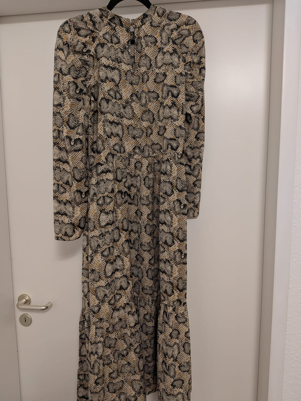 Zara Schlangenmuster Midi Kleid, S, Beige/Schwarz, Sehr Gut