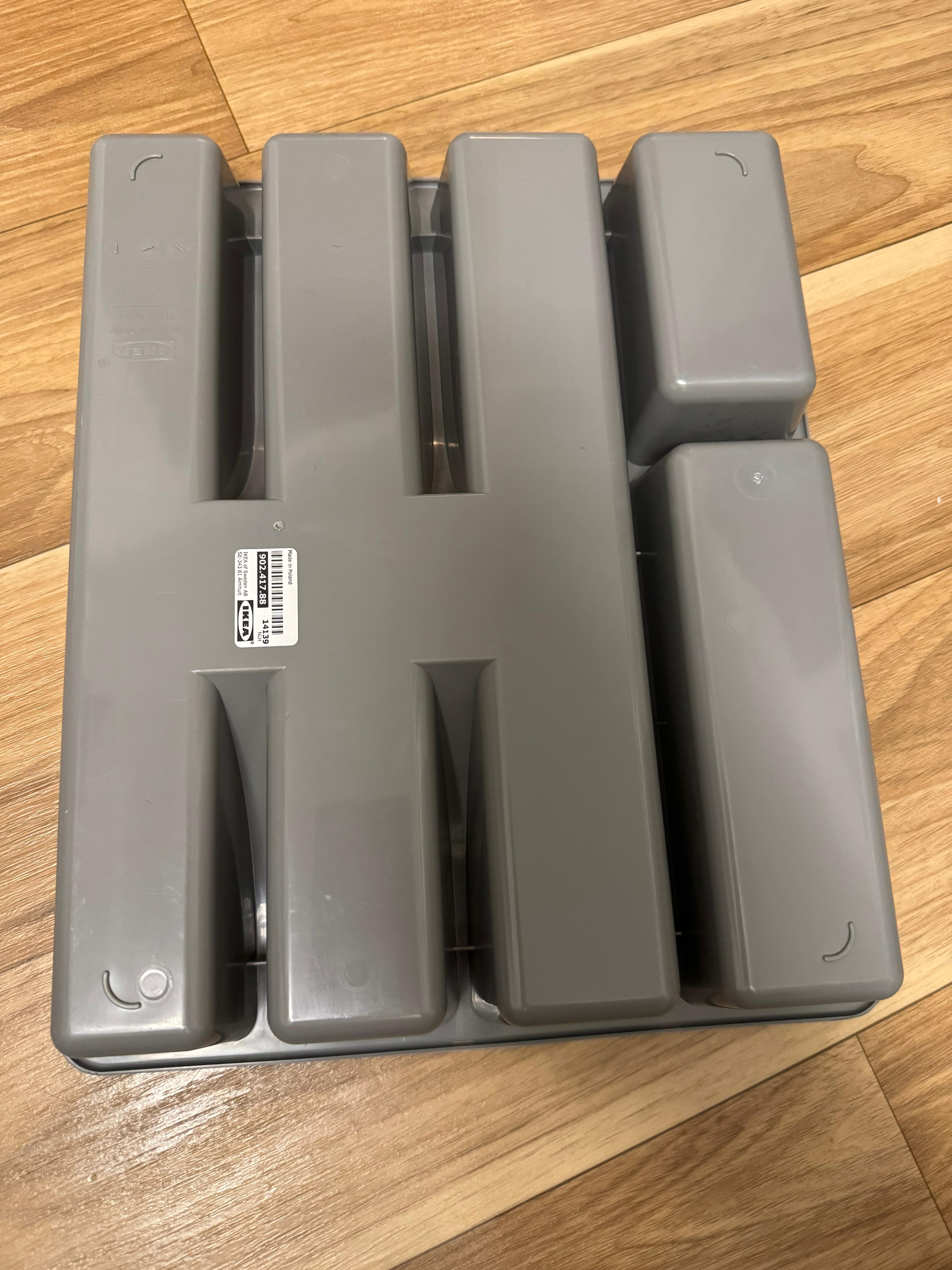 IKEA SMÄCKER Cutlery Tray – Plastic, Gray, 31×50 cm, Very Good Condition