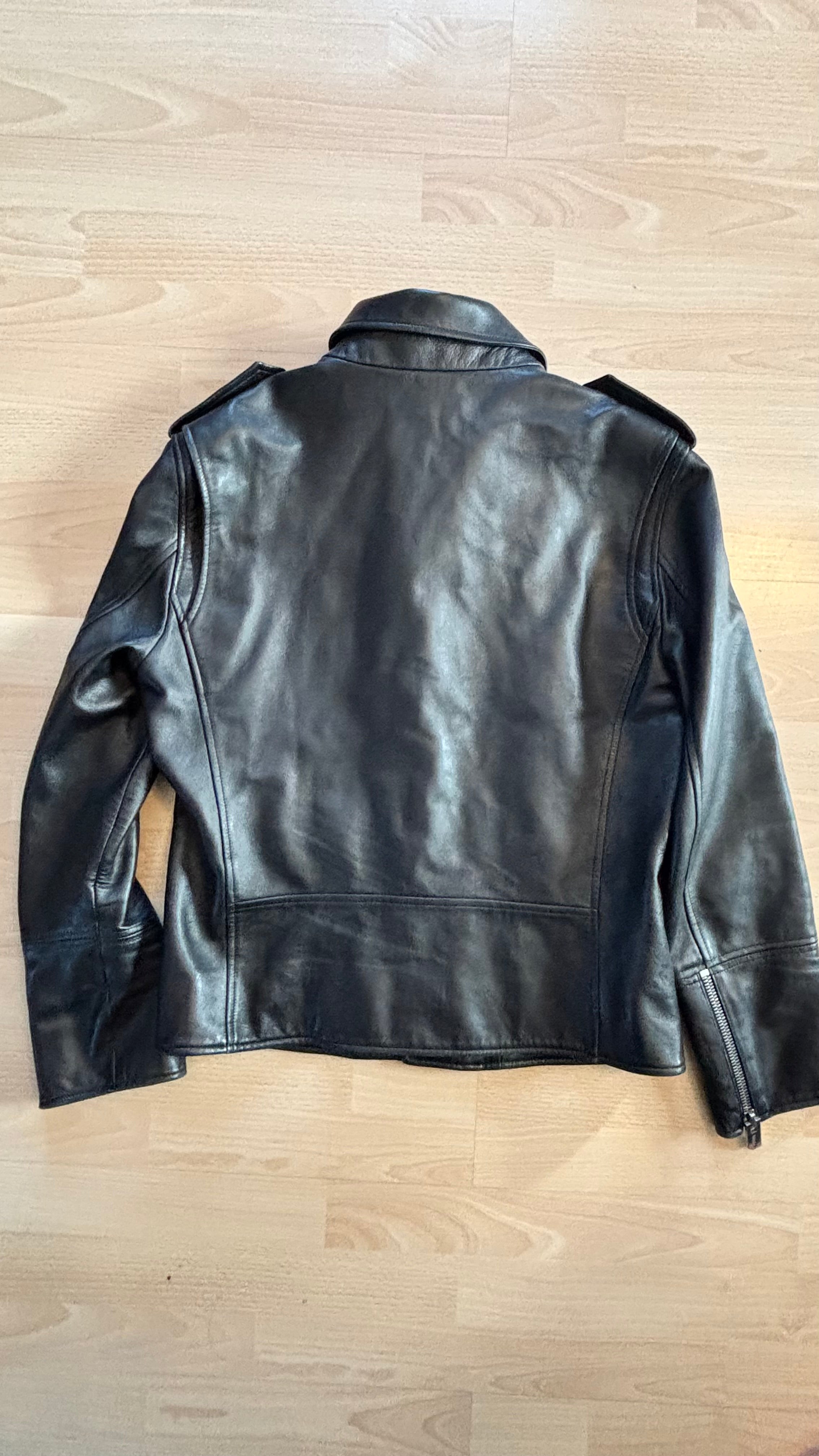 Bally Herren Bikerjacke Lammleder Schwarz EU 50 / US 40 Sehr Gut
