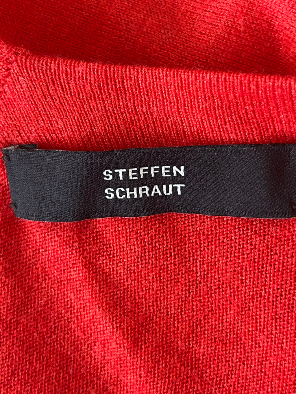 Steffen Schraut Rotes V-Ausschnitt Top Größe 38 Sehr Gut